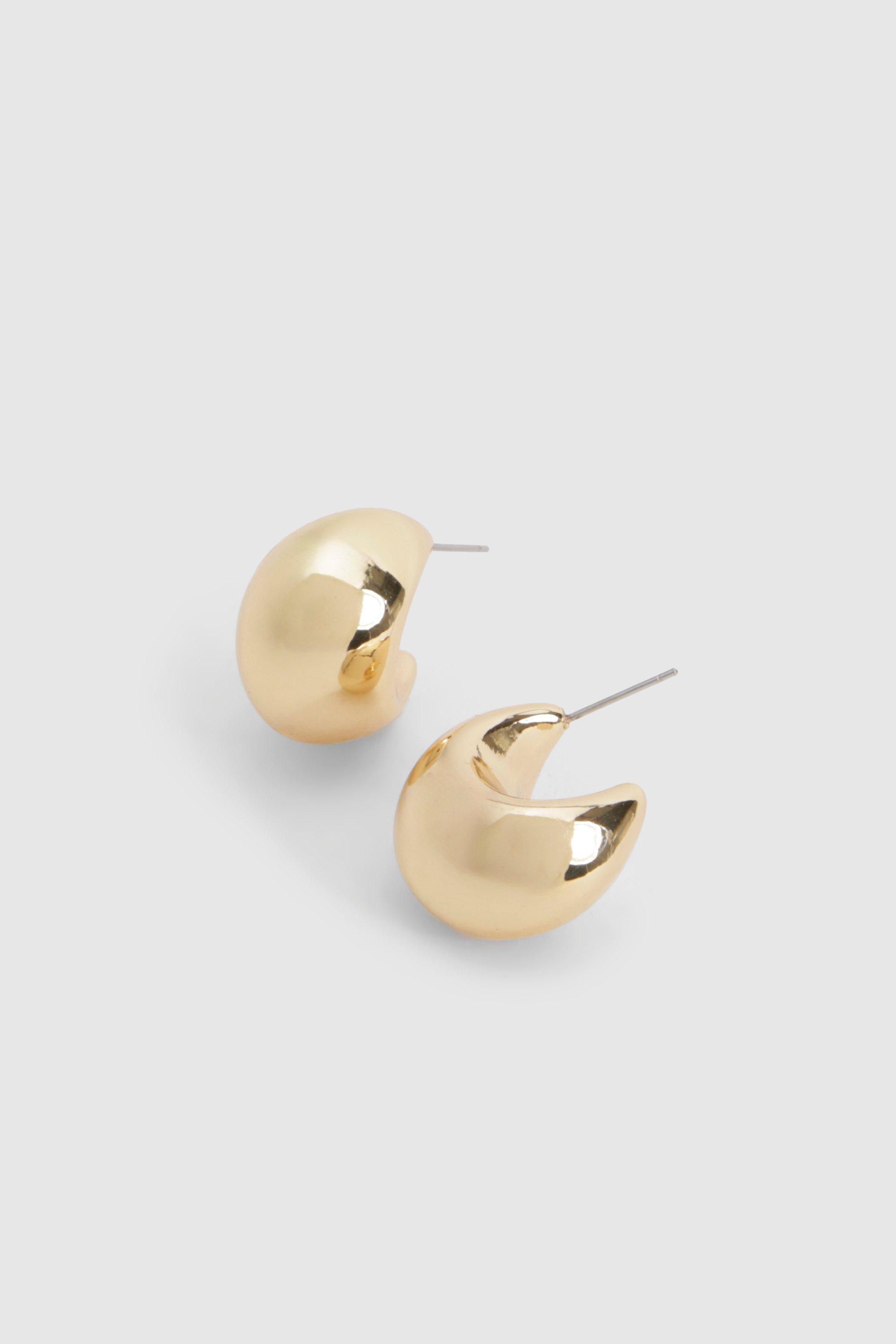 Womens Gold Chunky Mini Hoop Earring - One Size, Gold