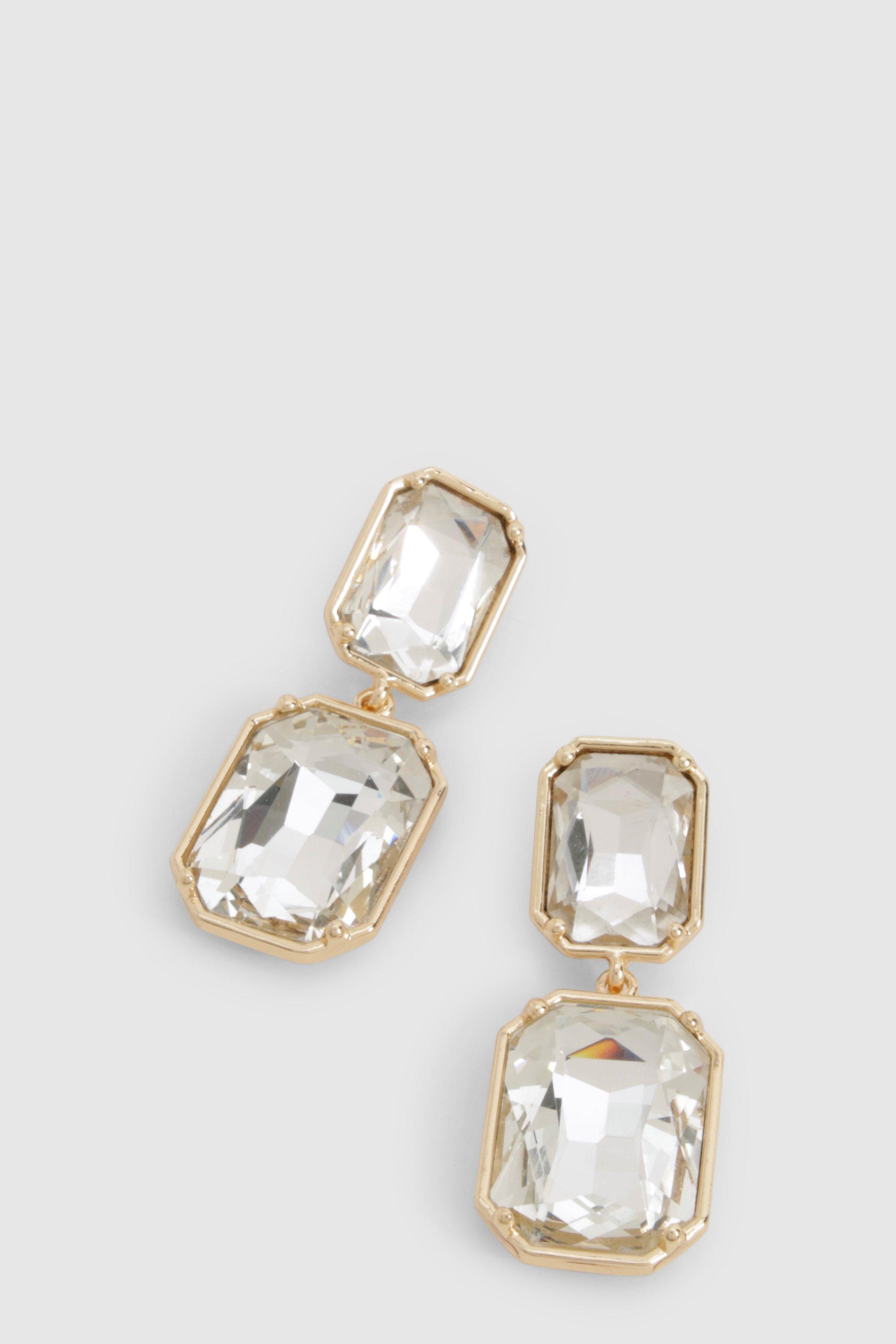 Image of Embellished Drop Earrings, Metallics