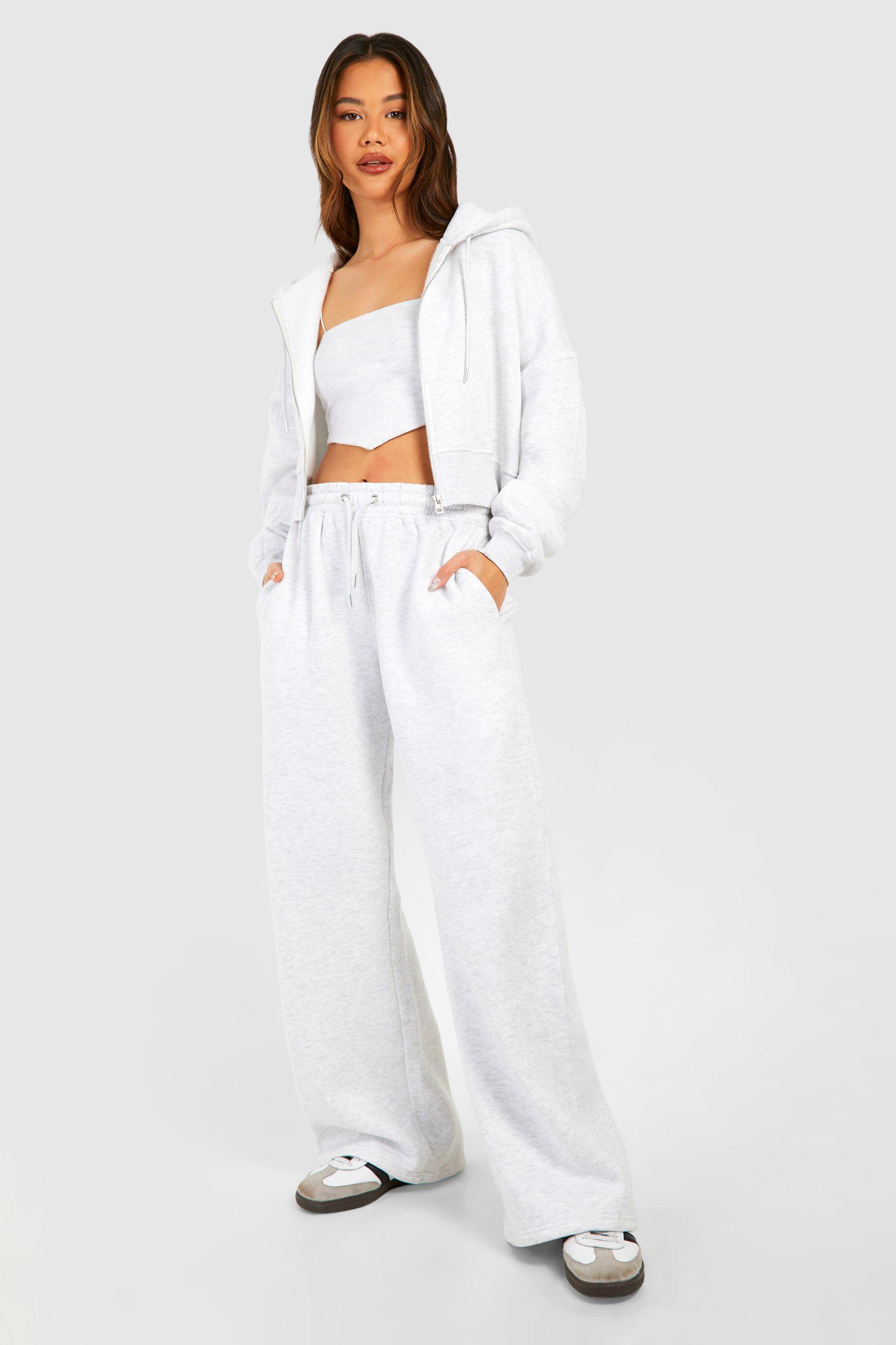 Womens Double Layer Corset Top 3 Piece Hooded Tracksuit - Grey - Xl, Grey
