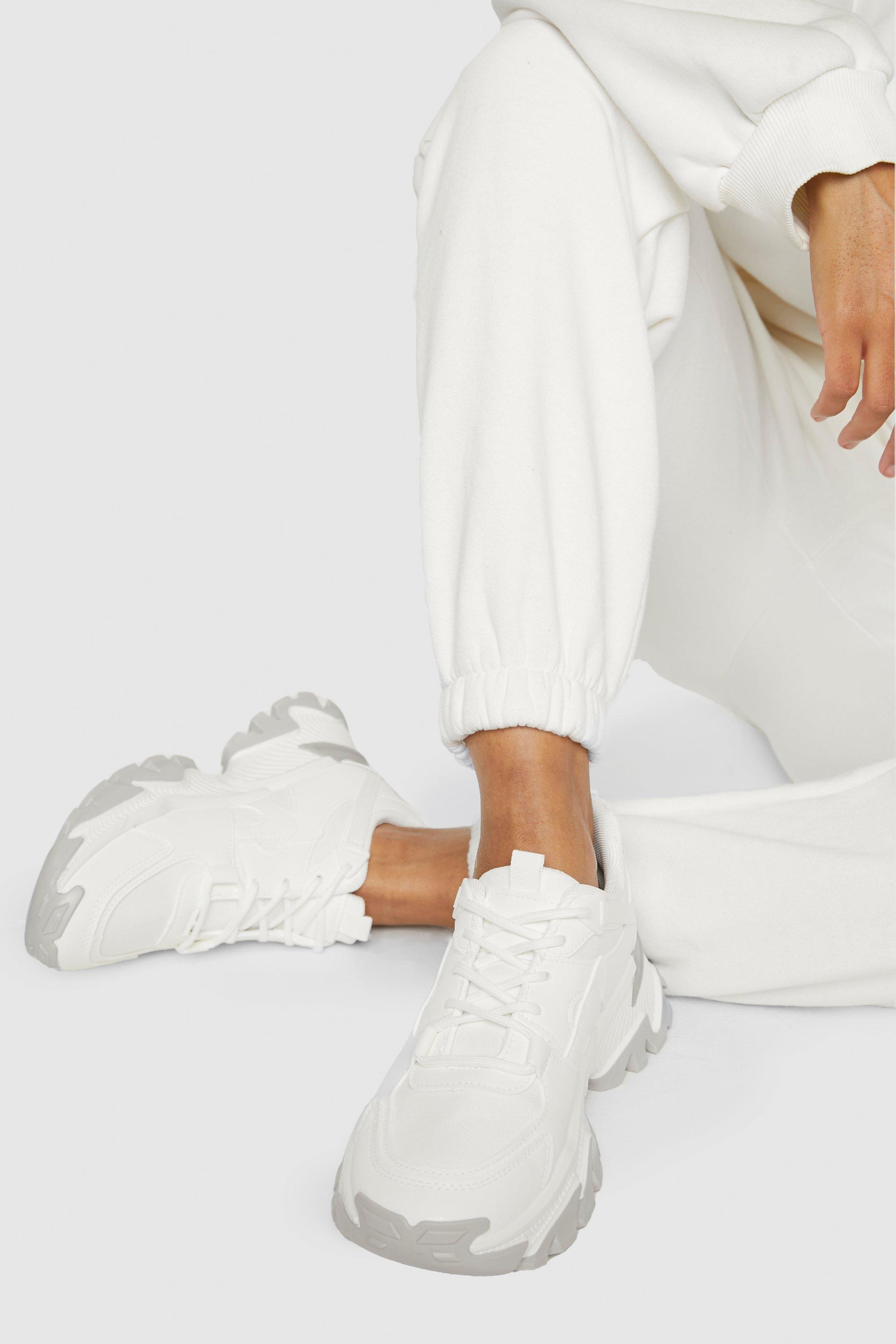 Image of Scarpe da ginnastica sportive con suola spessa, Bianco