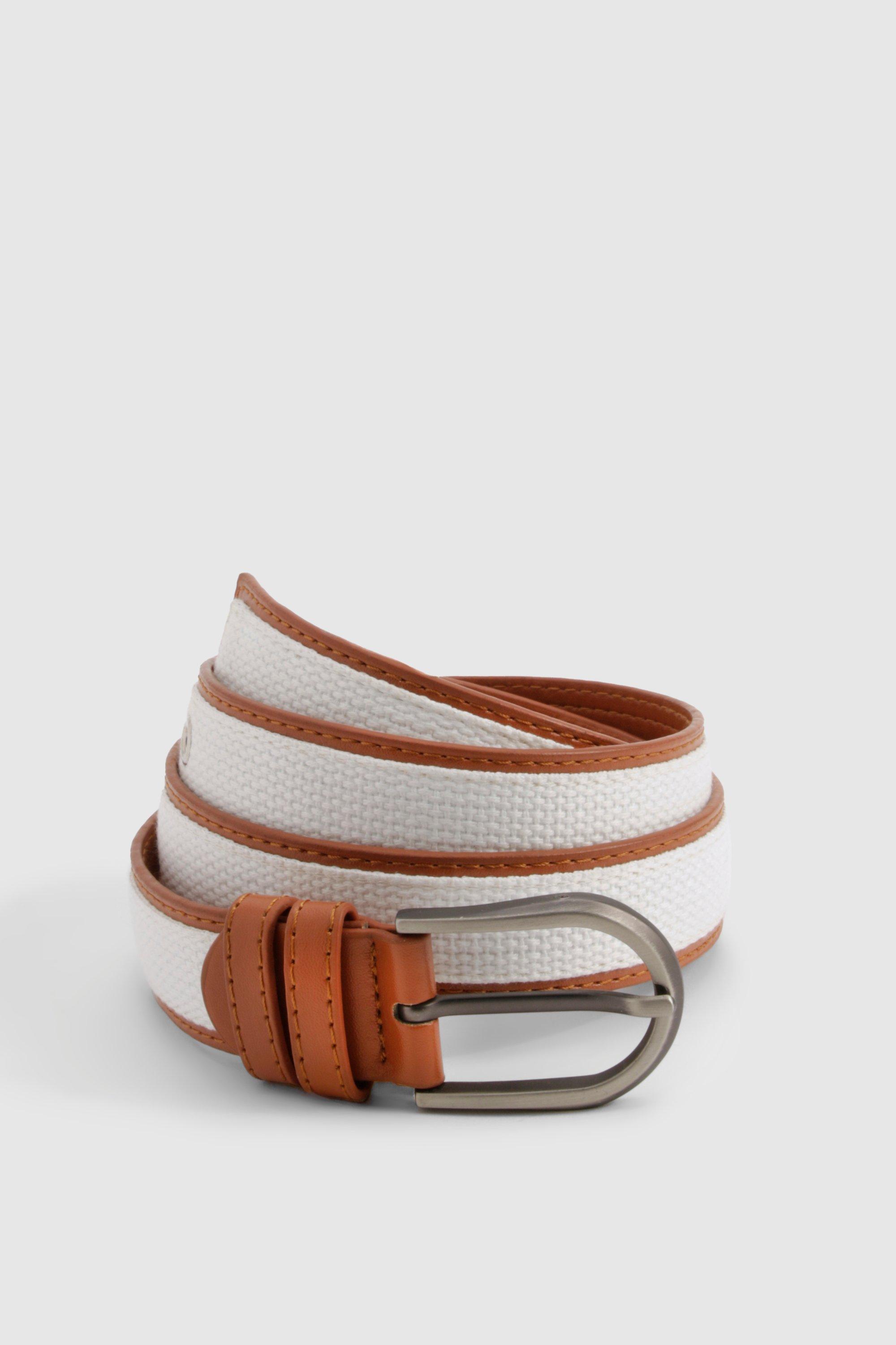 Click to view product details and reviews for Womens Contrast Binding Canvas Belt Brown One Size Brown.