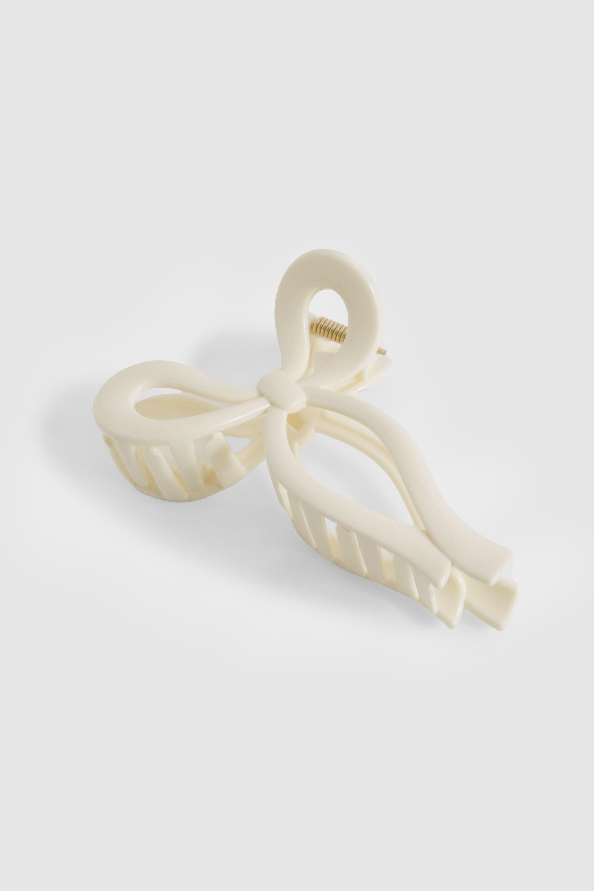 Image of Bow Shaped Claw Clip, Bianco