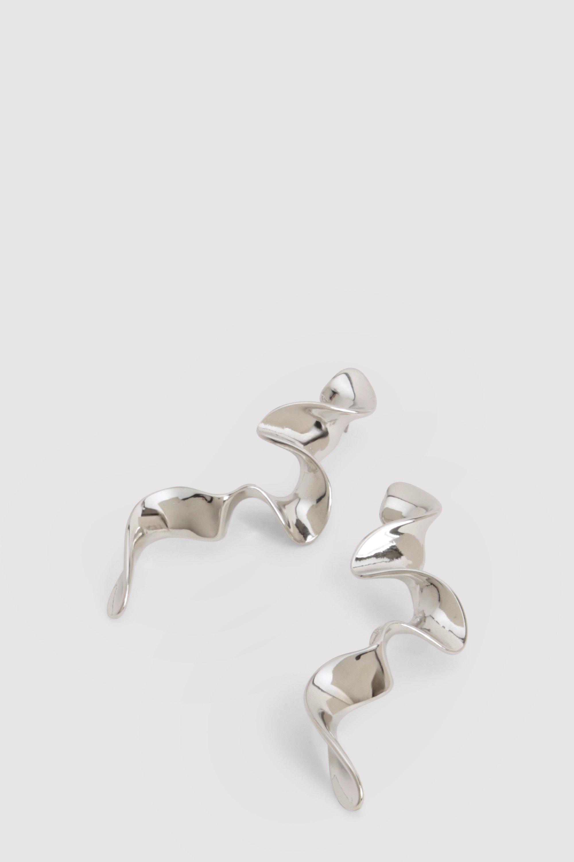 Image of Silver Squiggle Drop Earings, Grigio