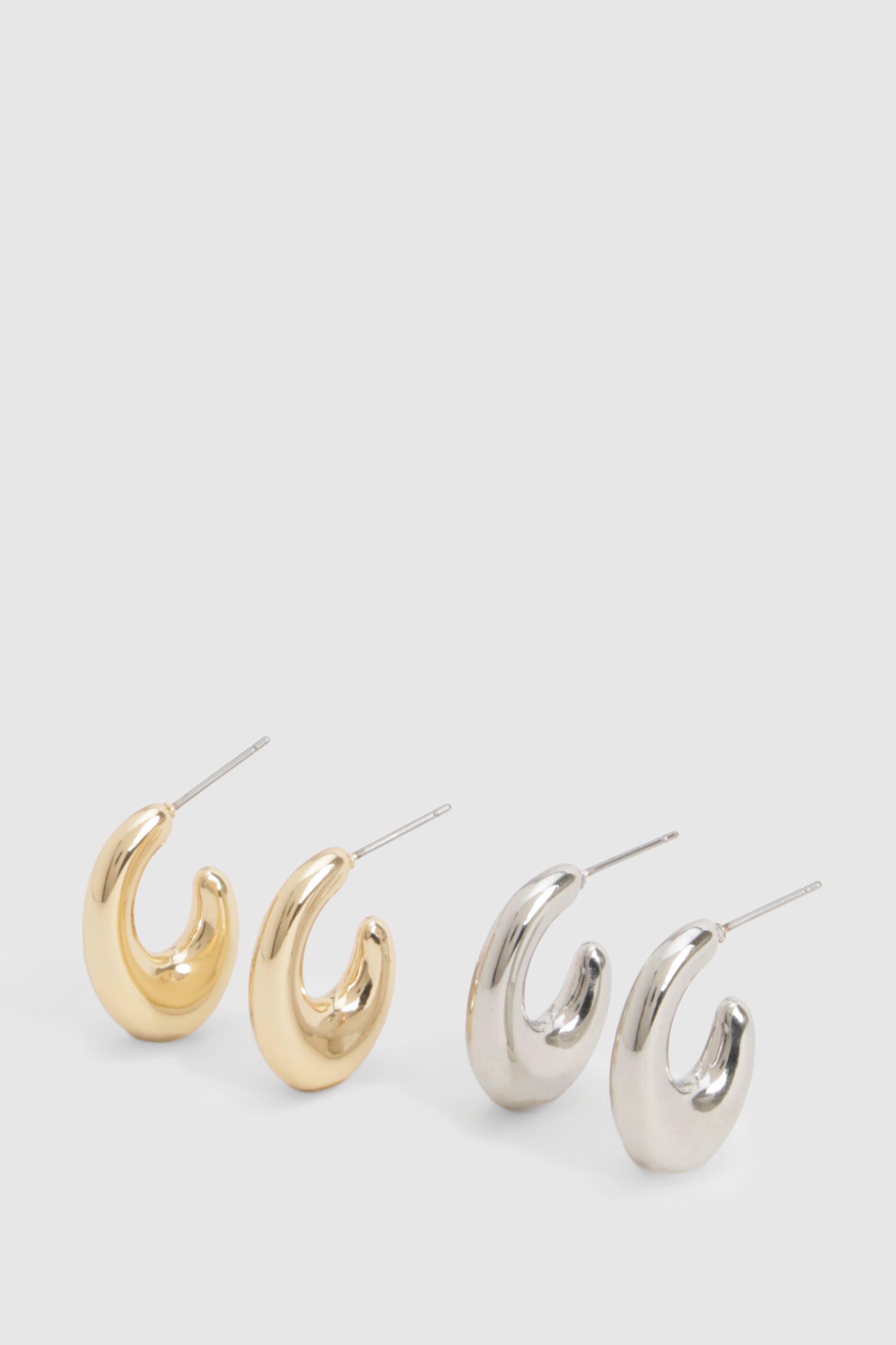 Womens Silver & Gold Multipack Hoop Earrings - One Size, Multi