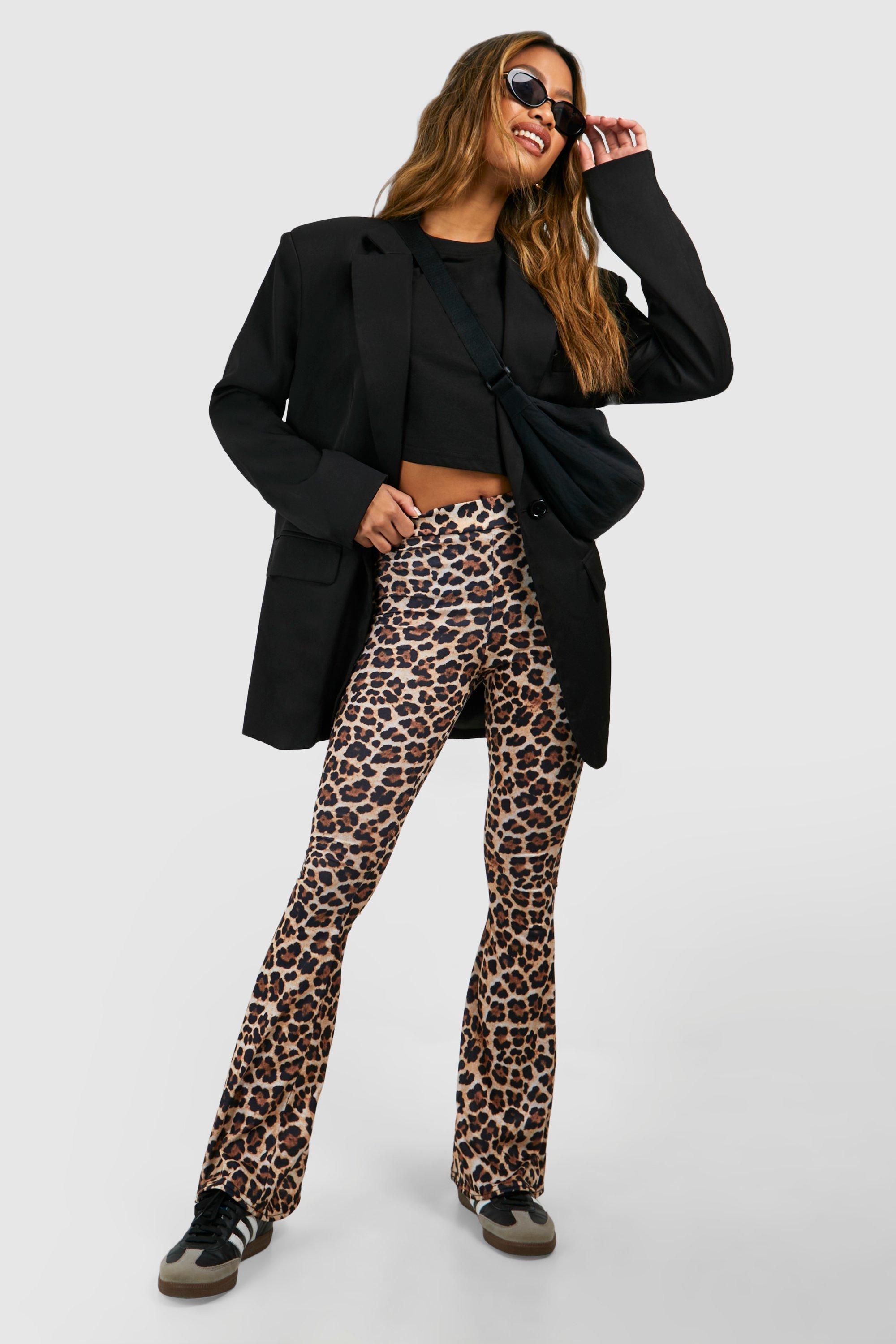 Image of Leopard High Waist Basic Fit & Flare Trouser, Multi