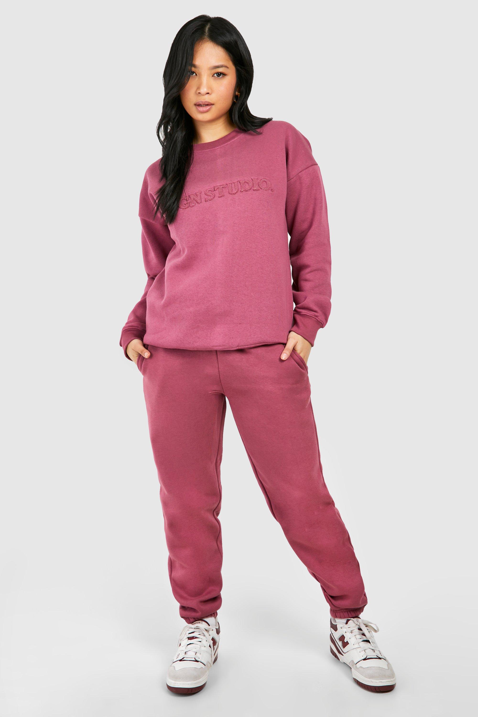 Womens Petite Dsgn Studio Applique Tracksuit - Purple - M, Purple