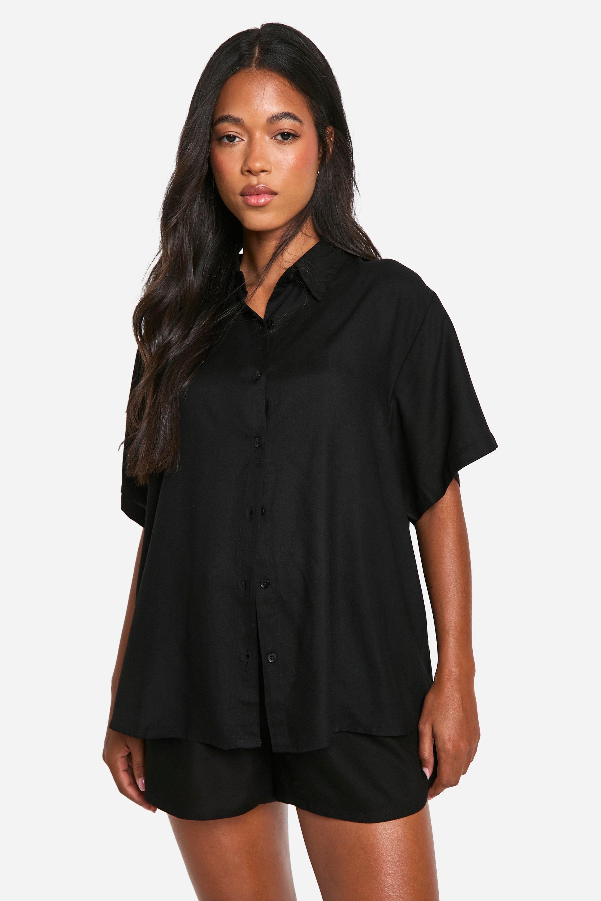 Image of Shirt And Short Beach Co-ord, Nero