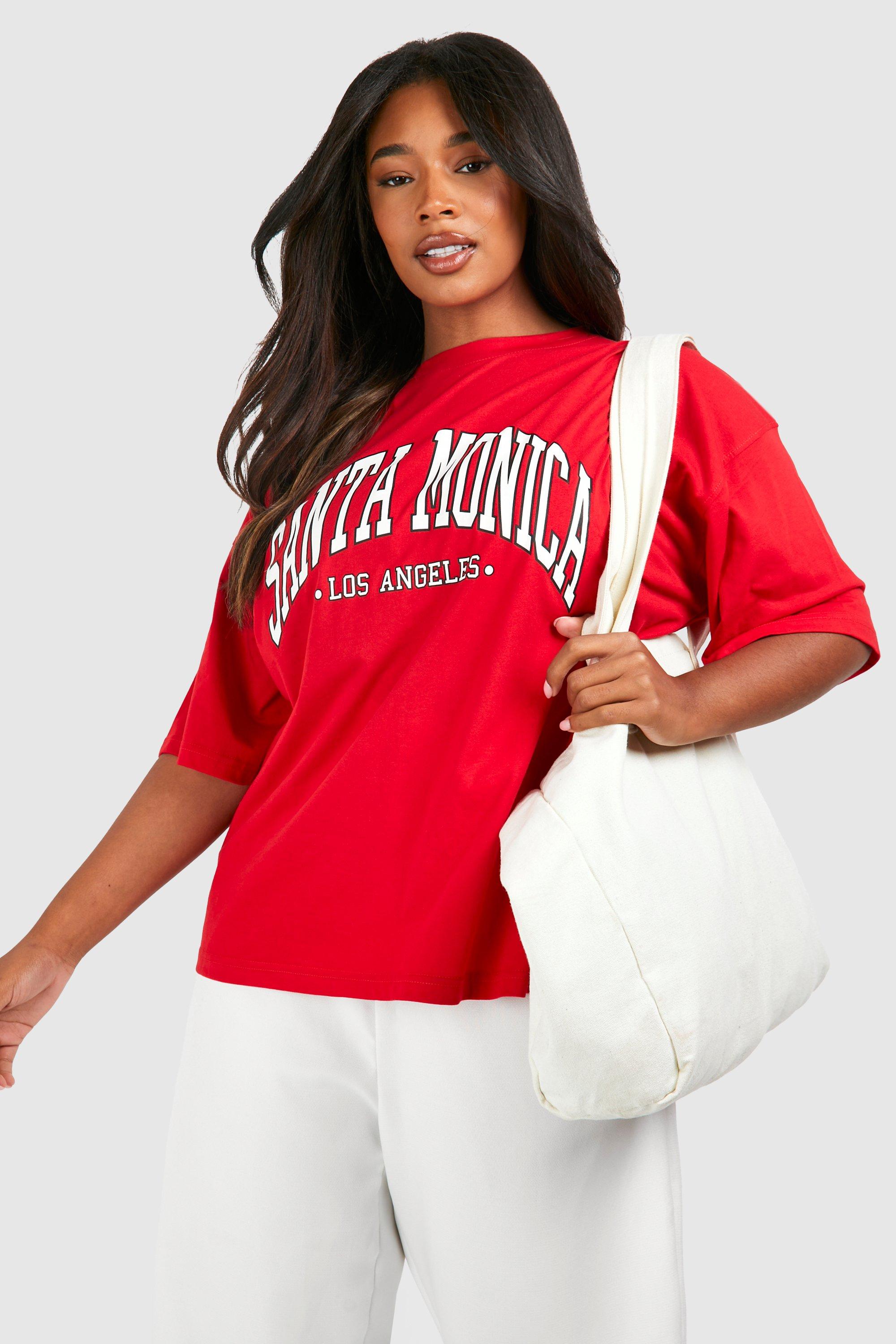 Image of Plus Santa Monica Oversized T-shirt, Rosso