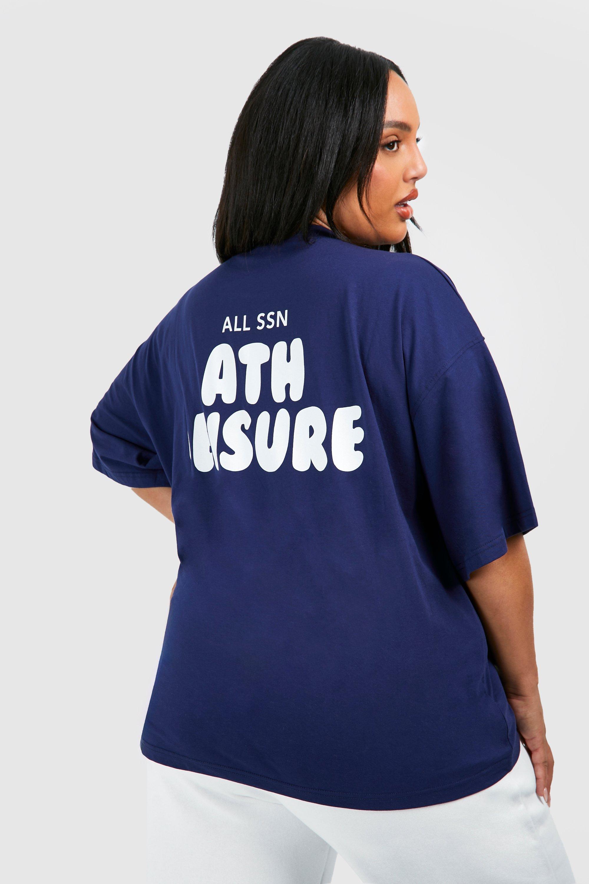 Image of Plus Athleisure Oversized T-shirt, Navy