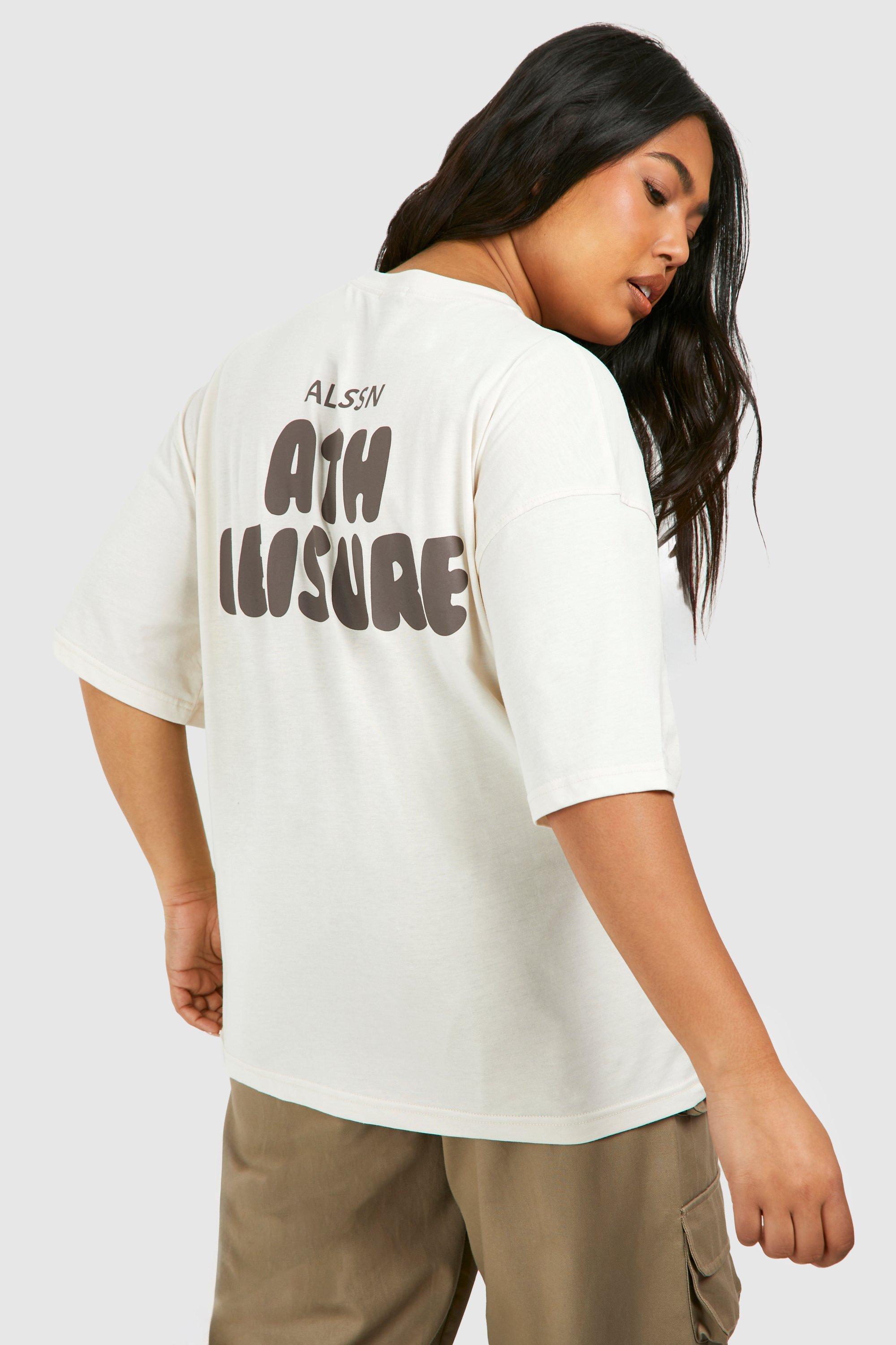 Image of Plus Athleisure Oversized T-shirt, Beige
