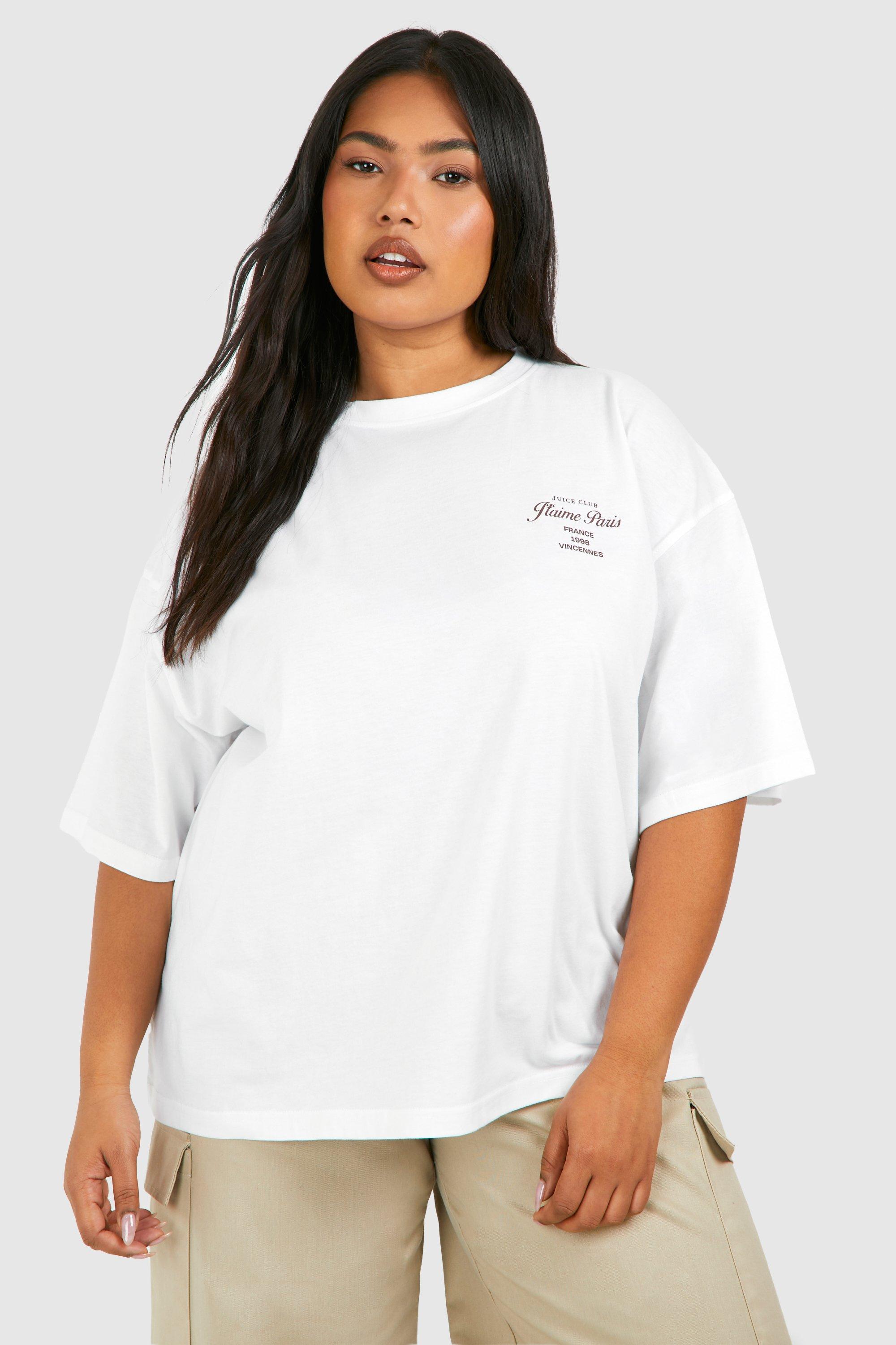 Image of Plus Paris Pocket Print Oversized T-shirt, Bianco