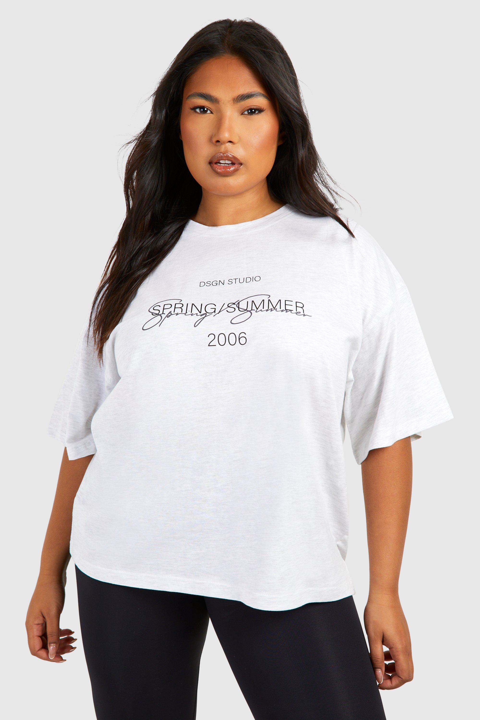 Image of Plus Script Dsgn Oversized T-shirt, Grigio