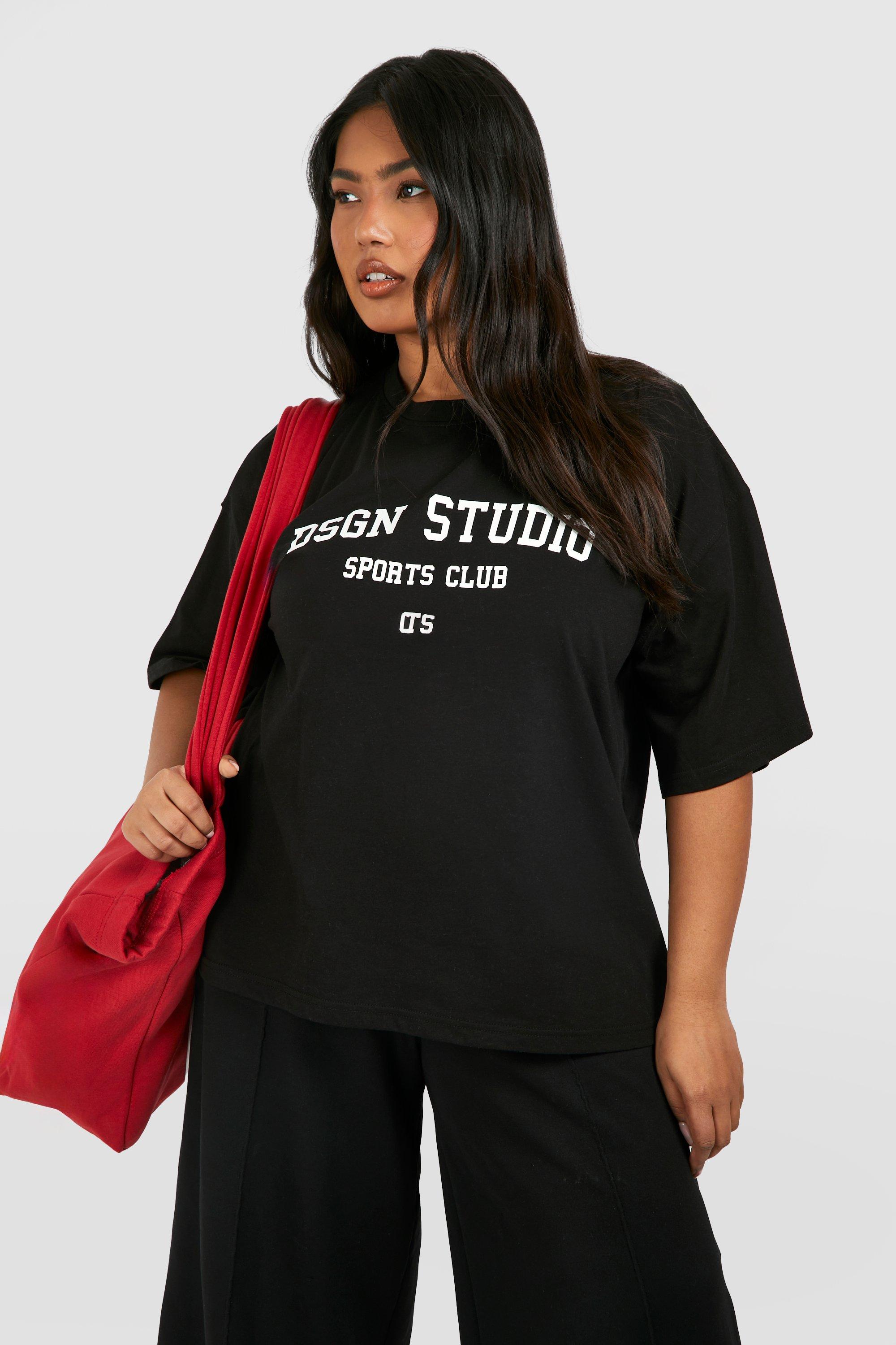 Image of Plus Dsgn Studio Sports Club Oversized T-shirt, Nero