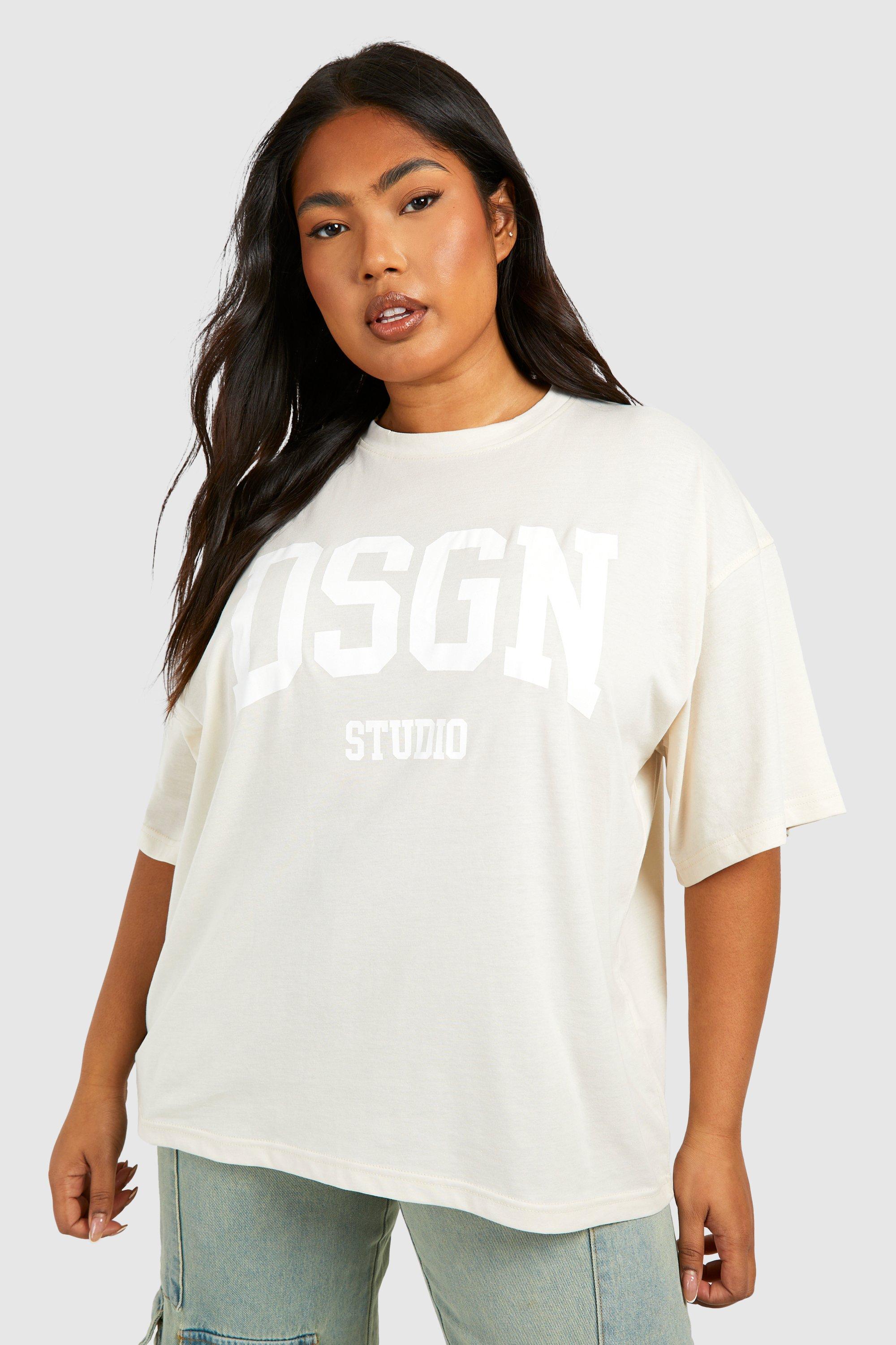Image of Plus Dsgn Oversized T-shirt, Beige
