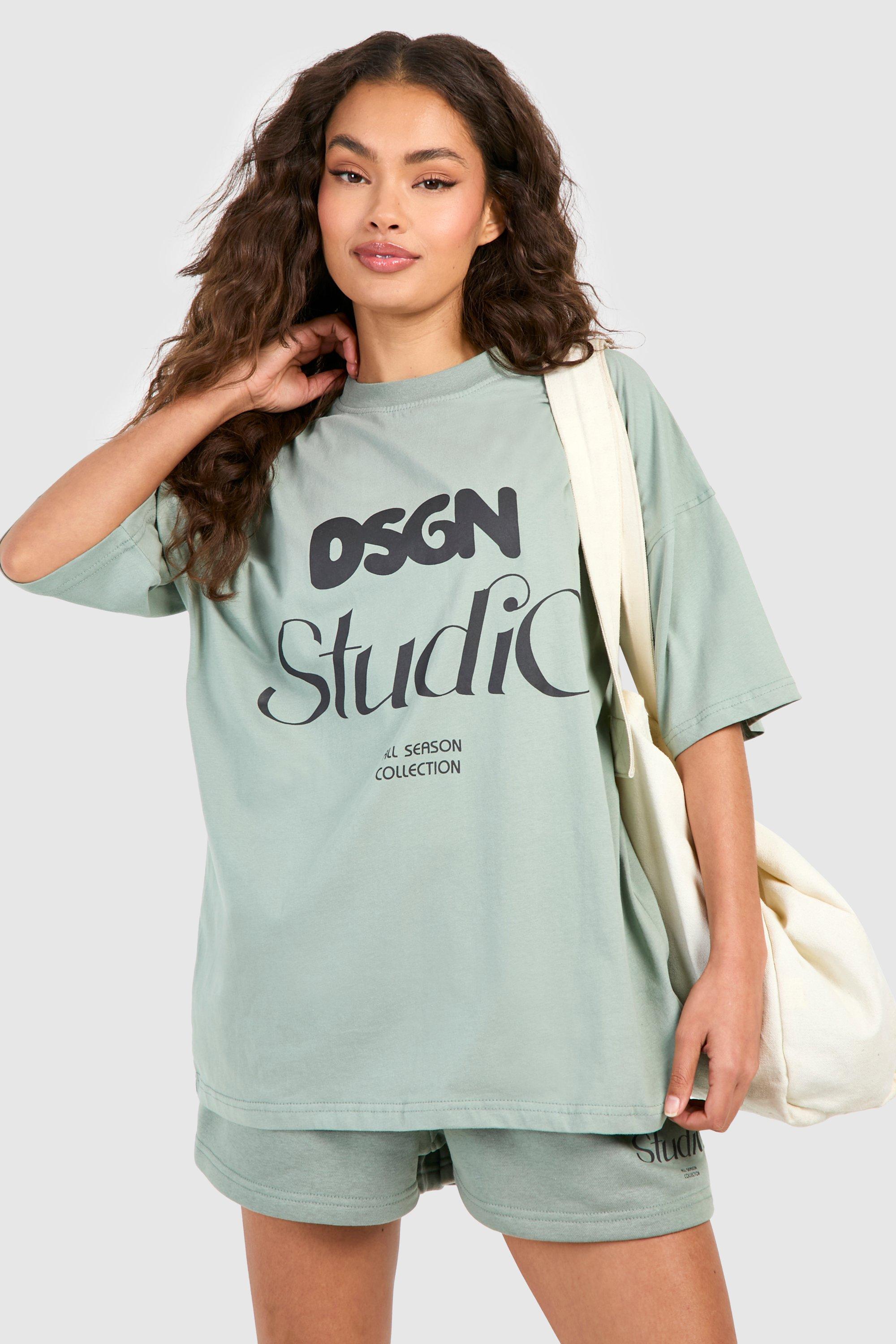 Image of Dsgn Studio Bubble Print Oversized T-shirt And Short Set, Grigio