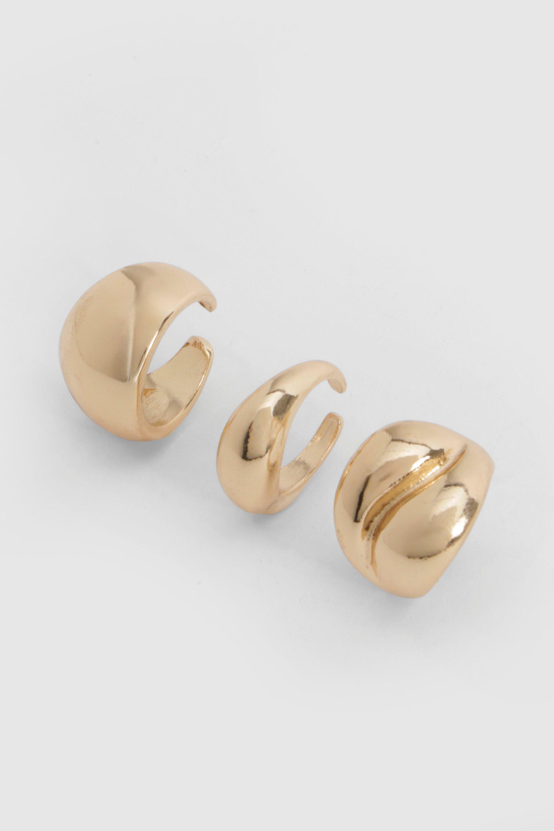 Image of 3 Pack Chunky Statement Rings, Metallics