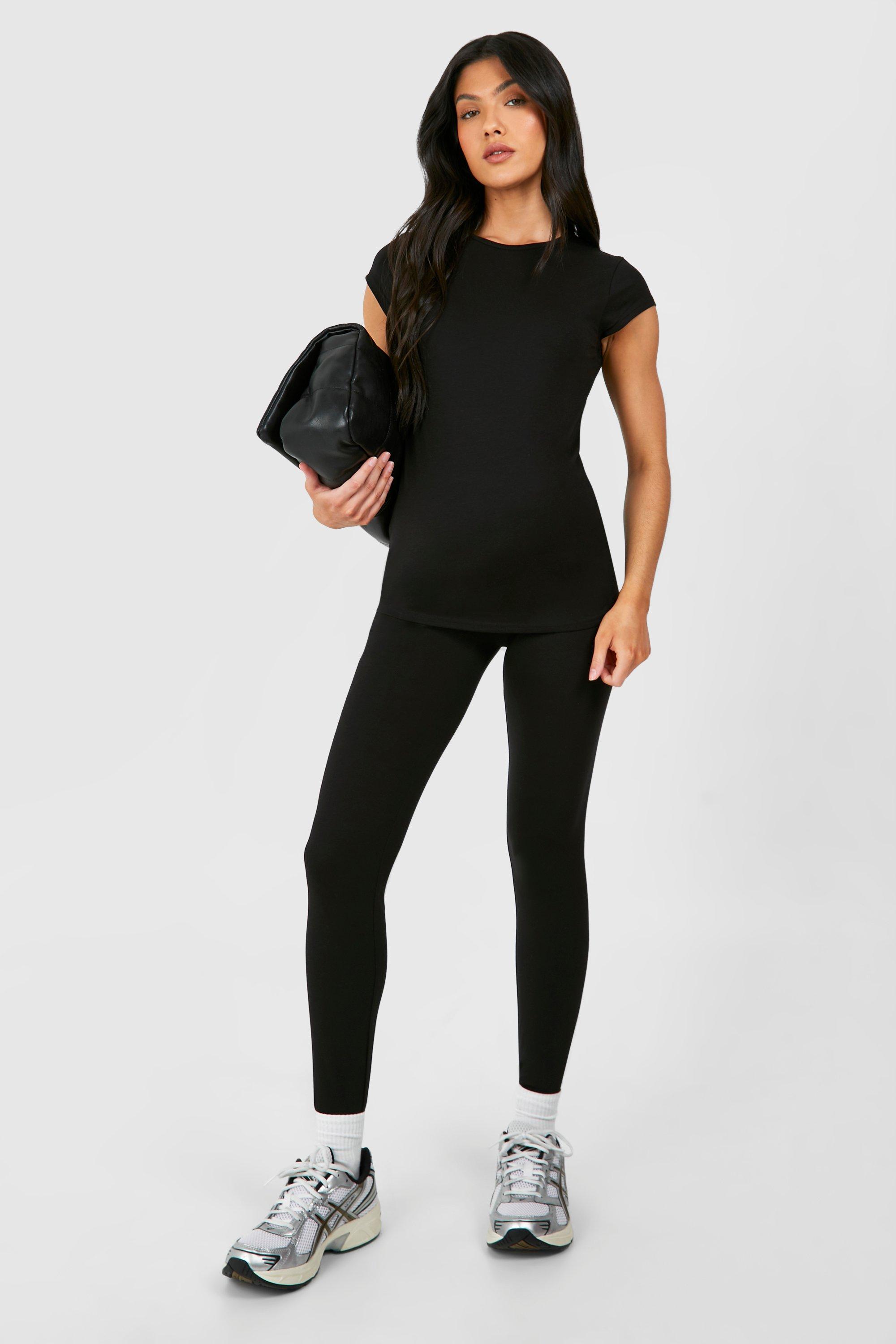 Image of Maternity Soft Touch High Waisted Modal Leggings, Nero