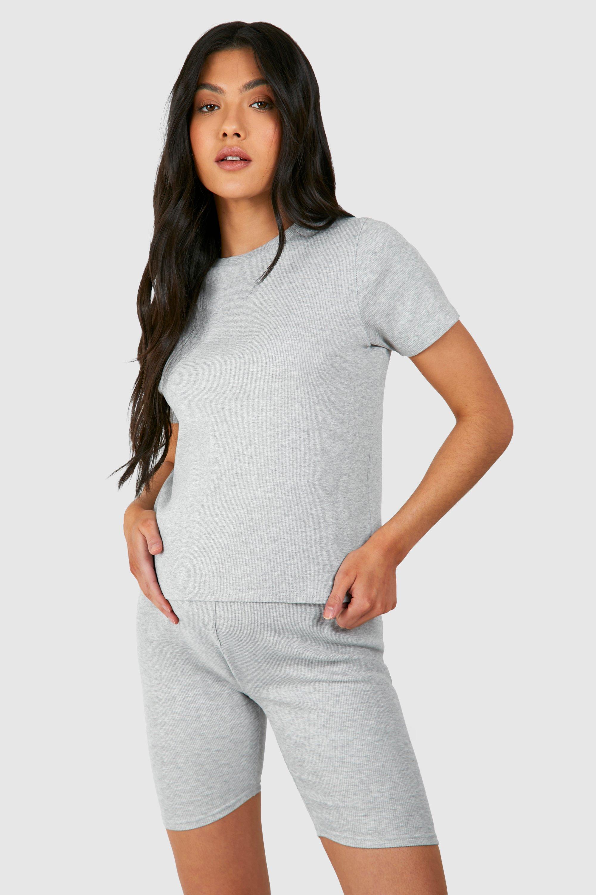Image of Maternity Ribbed Short Sleeve T-shirt, Grigio