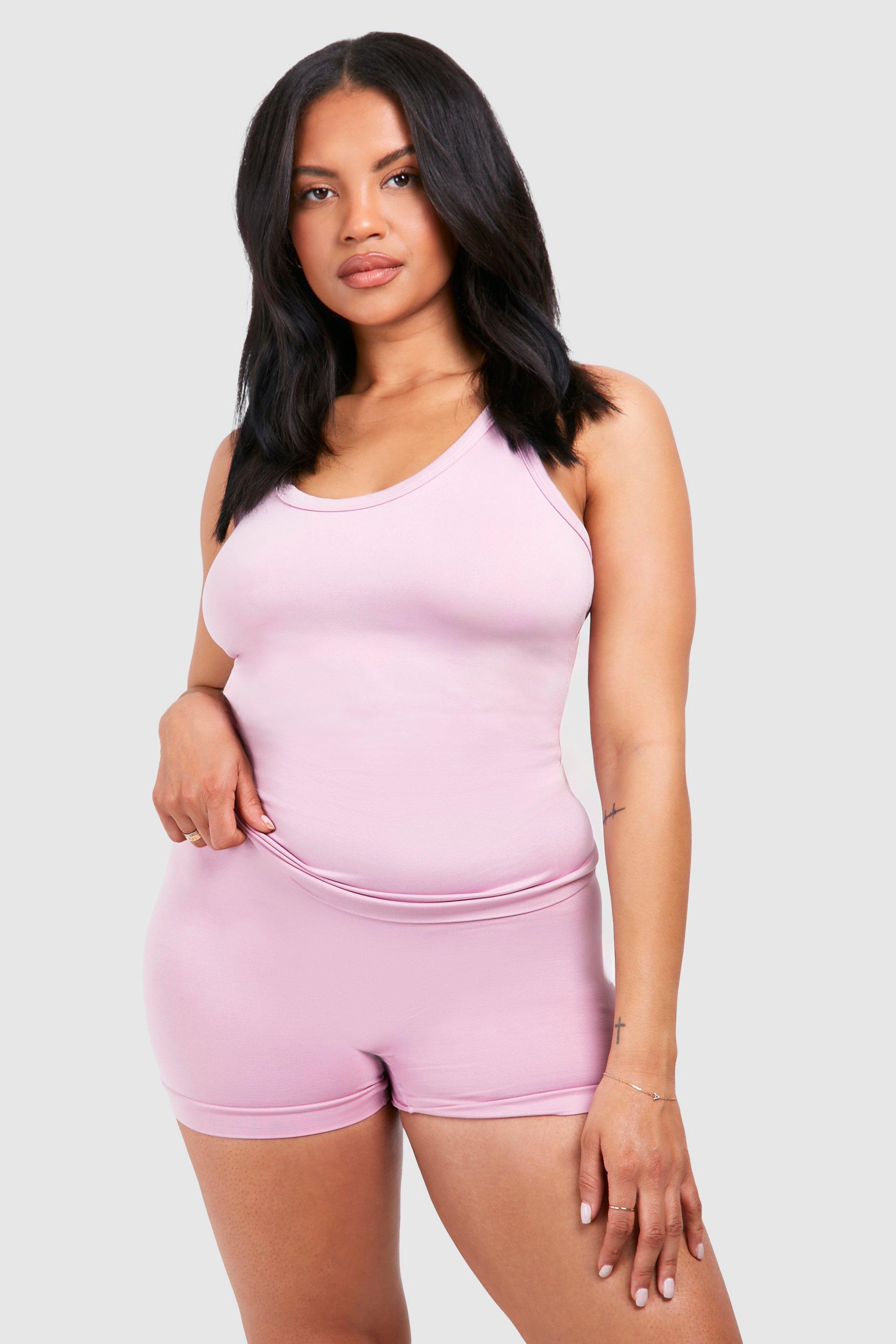 Womens Plus Supersoft Premium Seamless Strappy Back Top - Pink - 24, Pink