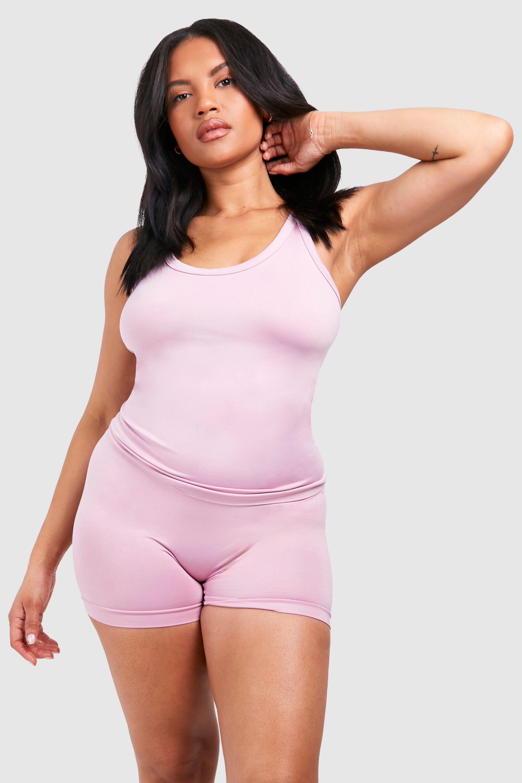Image of Plus Supersoft Premium Seamless Booty Short, Pink
