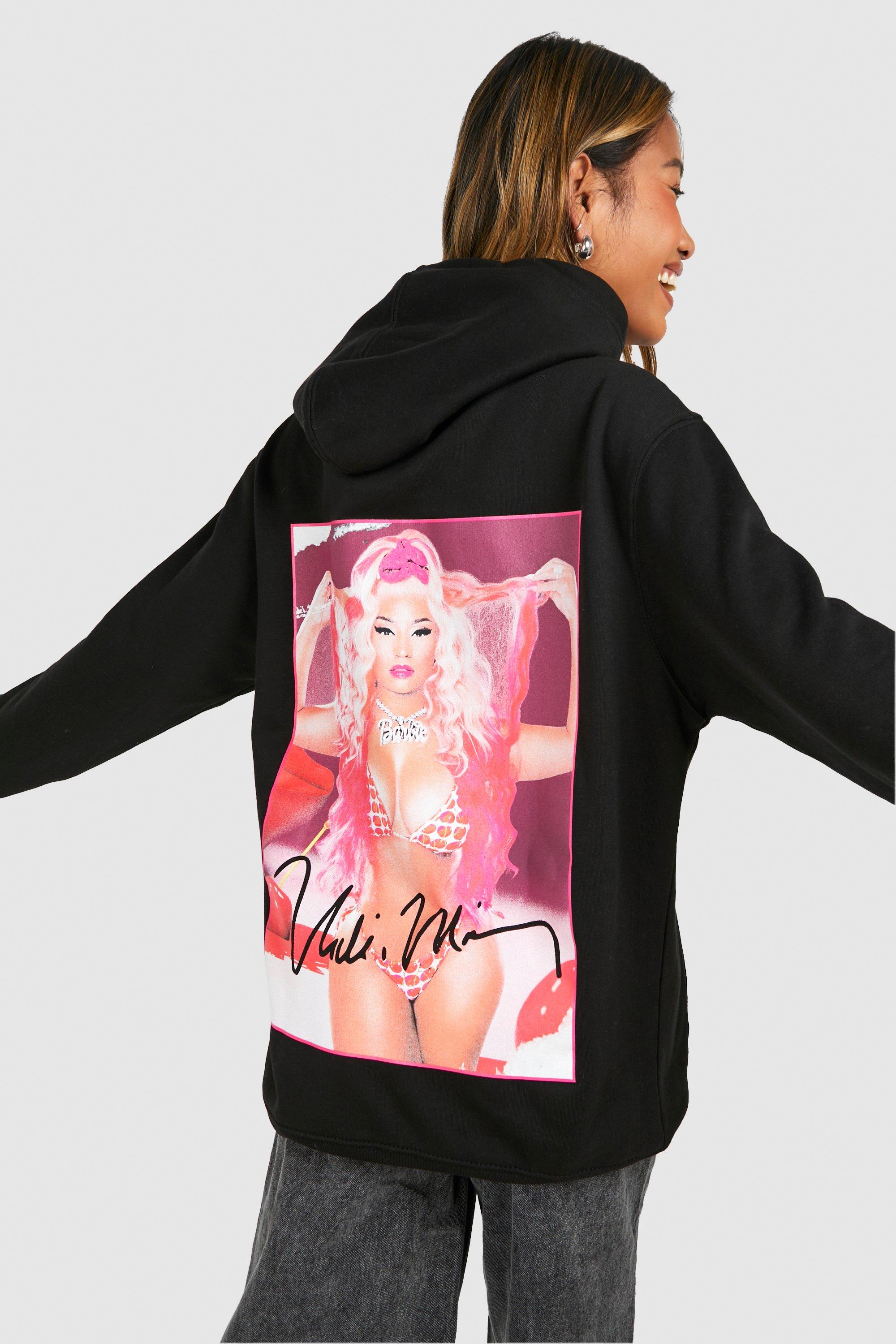 Image of Nicki Minaj Licence Back Print Oversized Hoodie, Nero