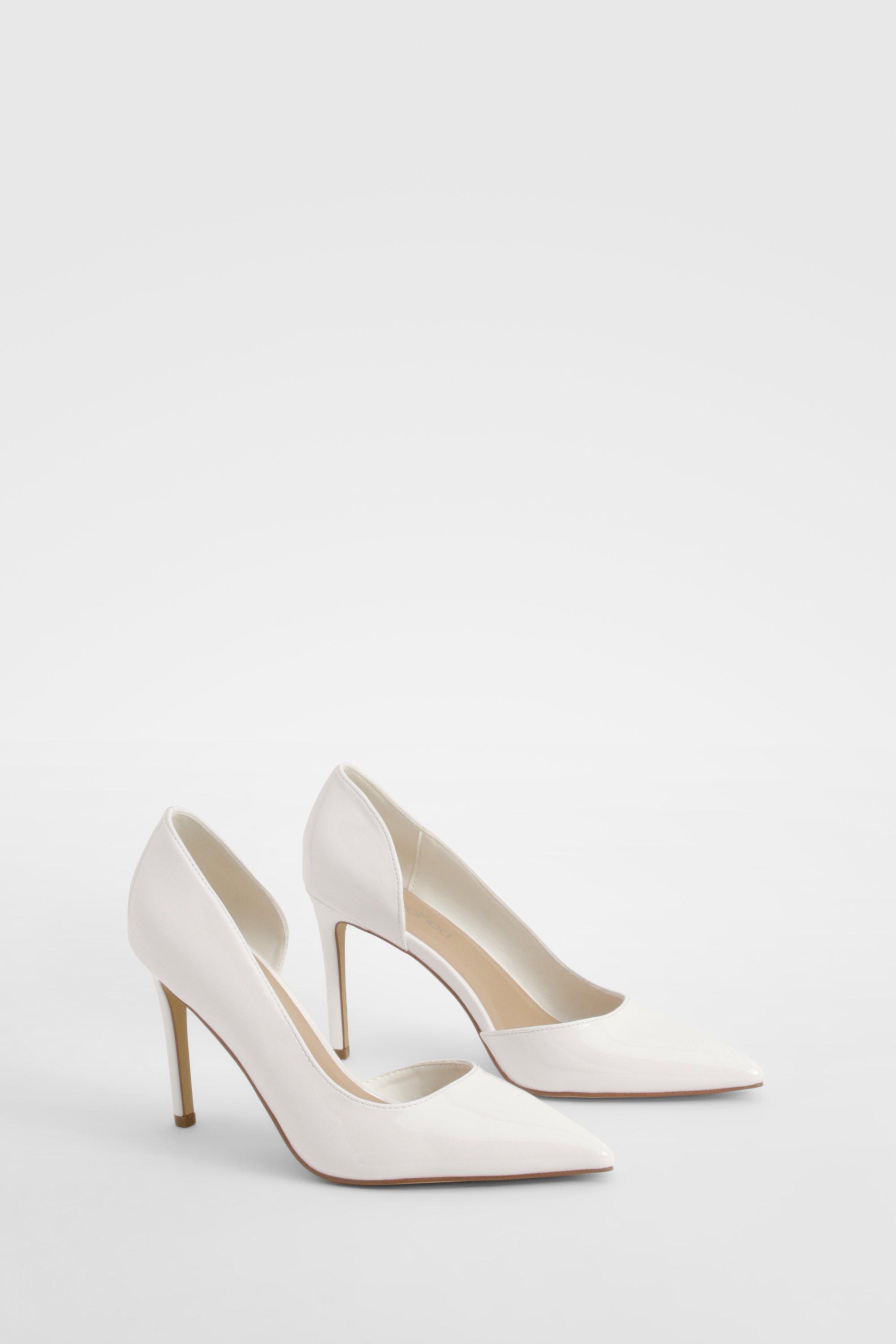 Image of Scarpe decolleté Basic in vernice con cut-out, Bianco