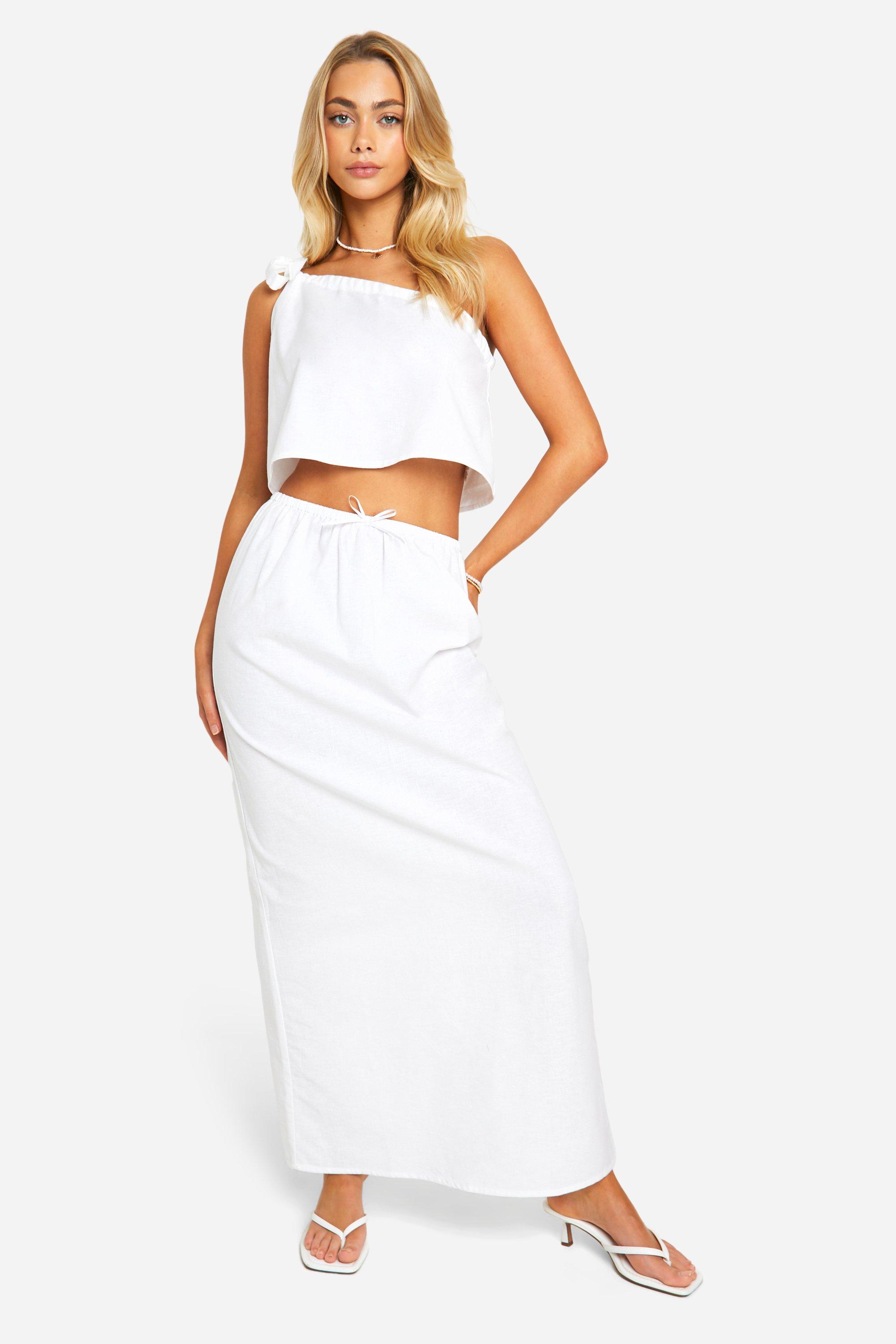 Image of Cotton Maxi Skirt, Bianco