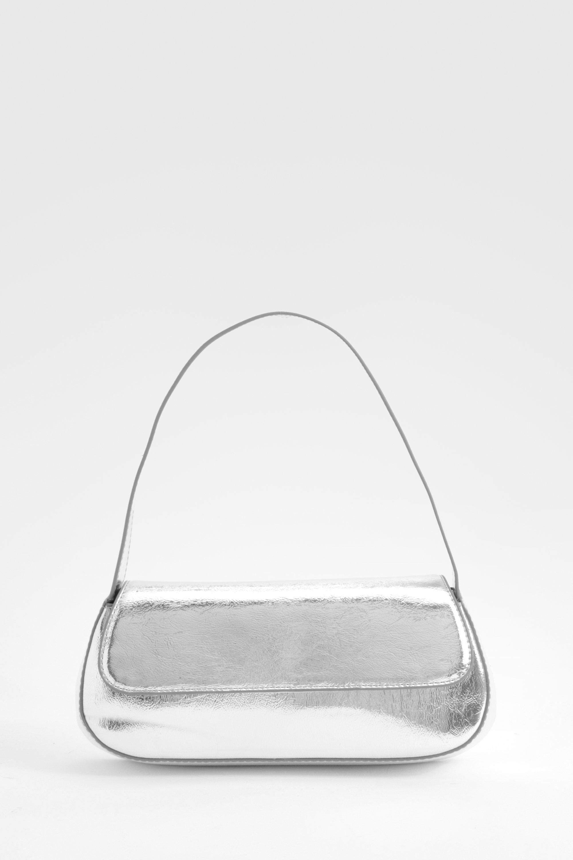 Image of Patent Structured Foldover Shoulder Bag, Grigio