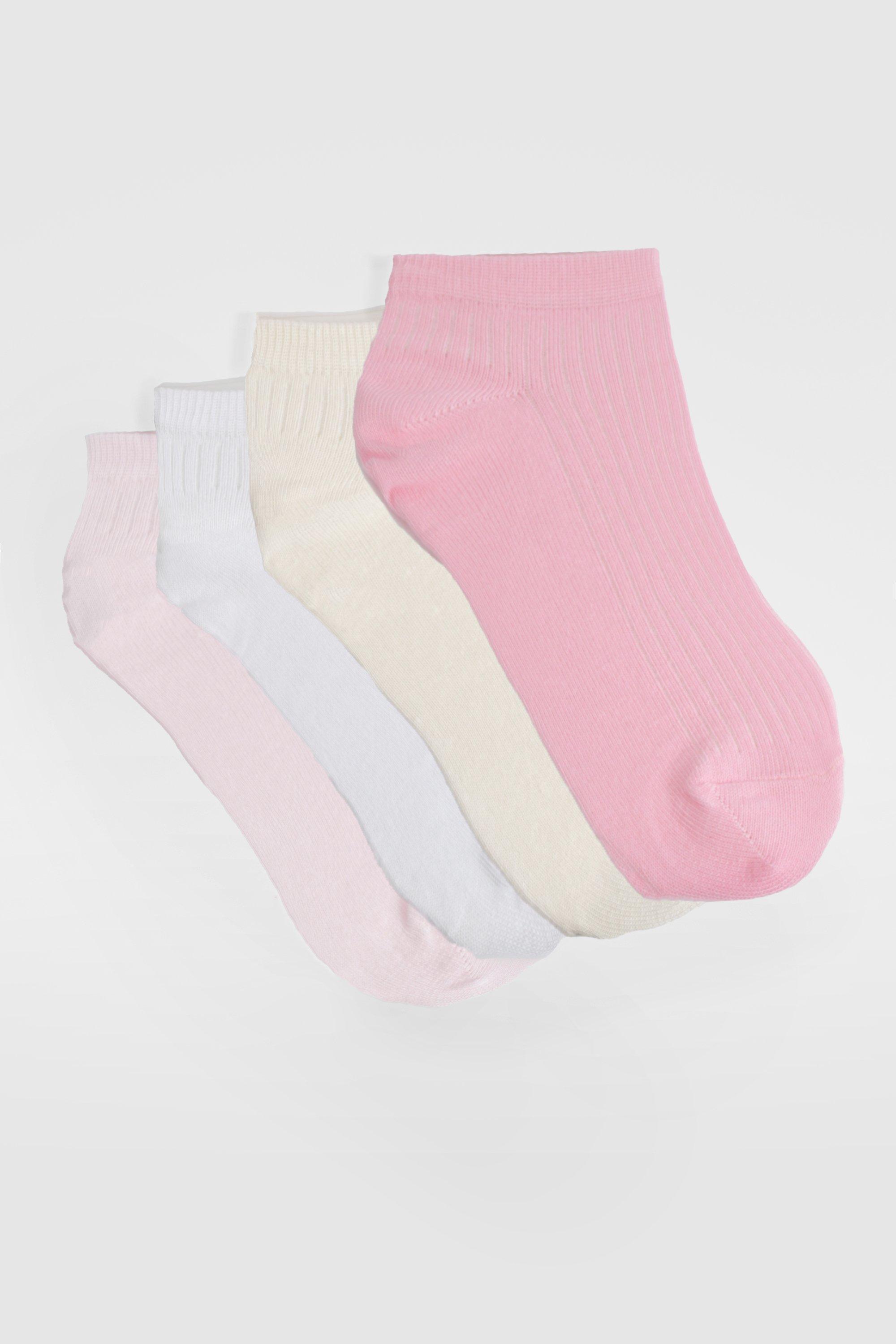 Image of 4 Pack Pink Trainer Socks, Pink