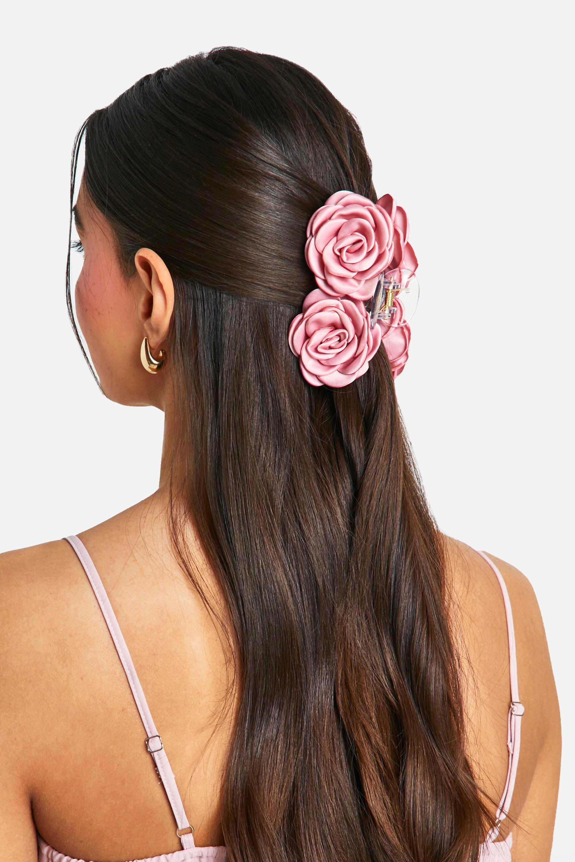 Womens Double Flower Claw Clip Pink One Size Pink