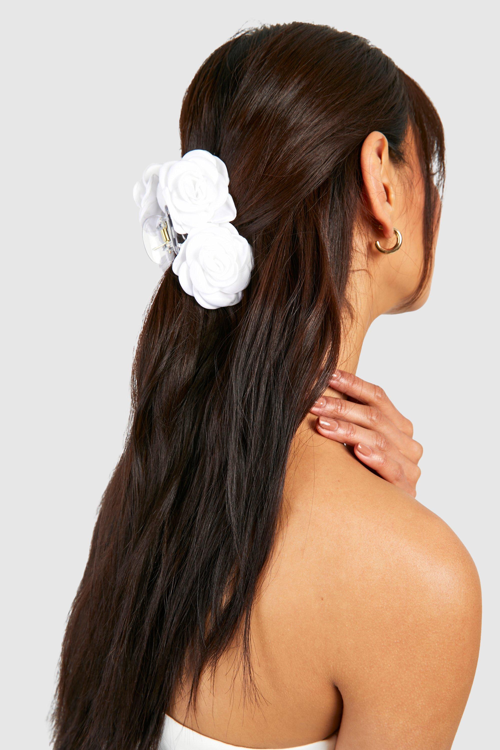 Image of Double Flower Claw Clip, Bianco