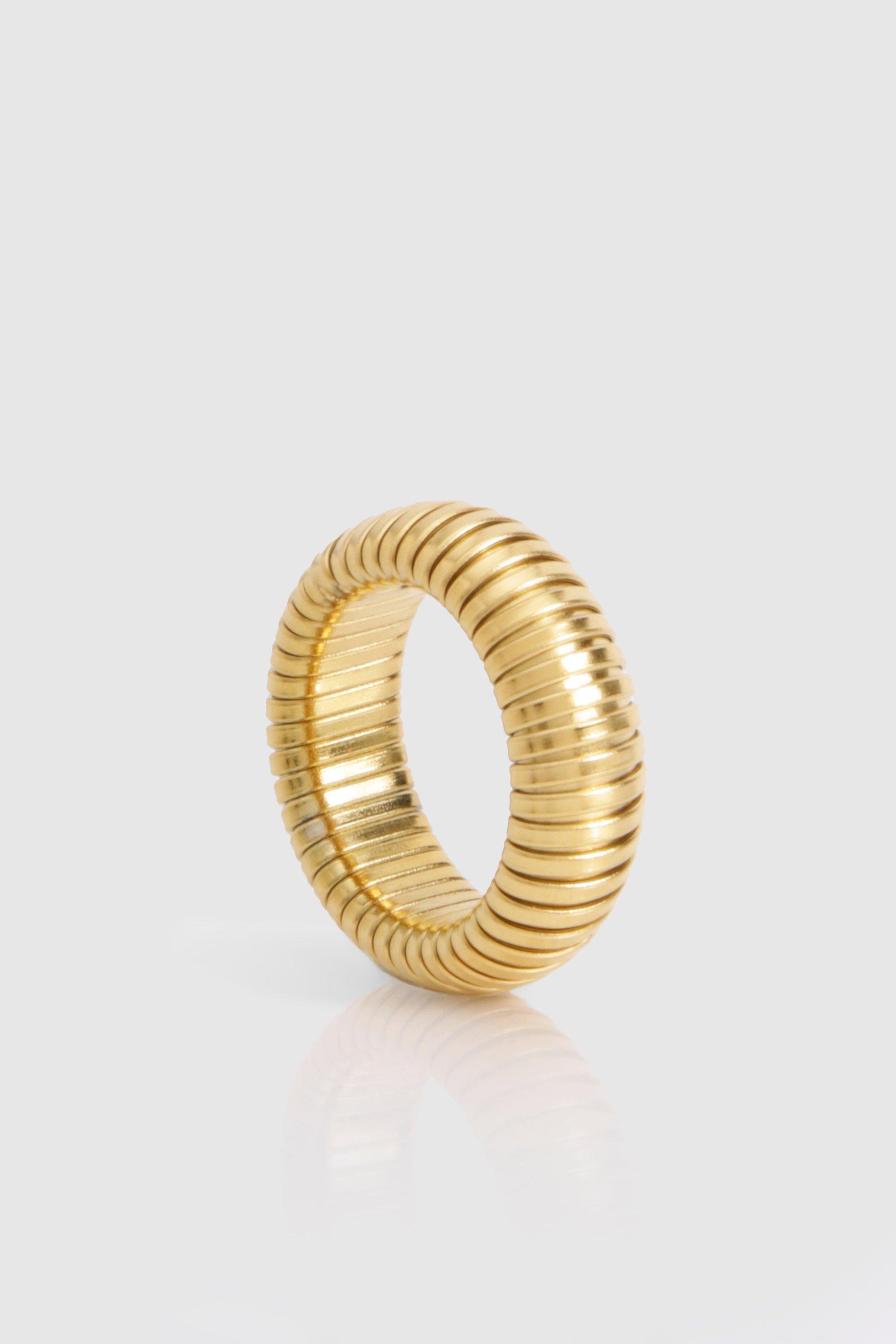 Image of Stainless Steel Ribbed Ring, Metallics