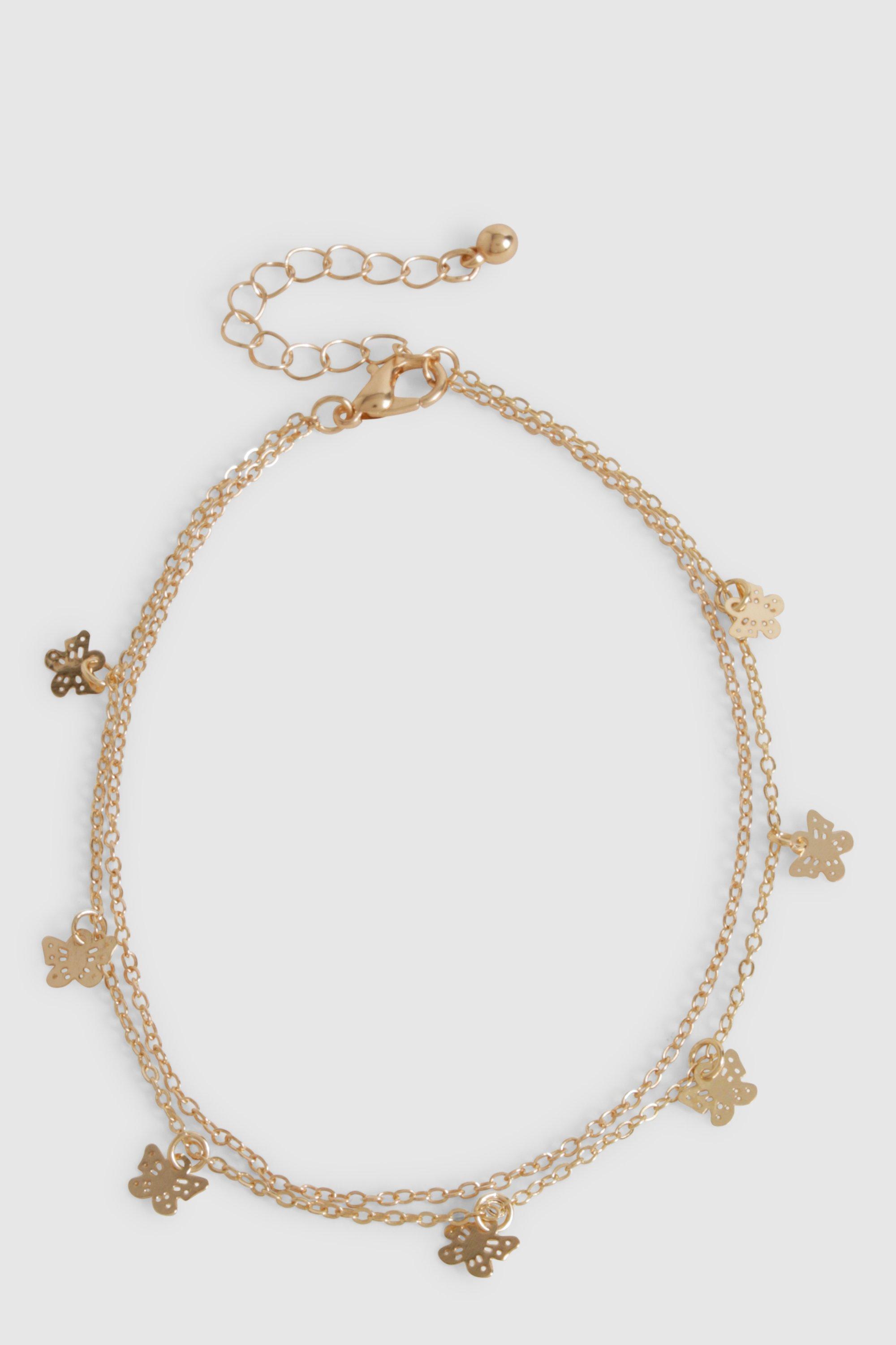 Image of Scattered Butterfly Anklet, Metallics