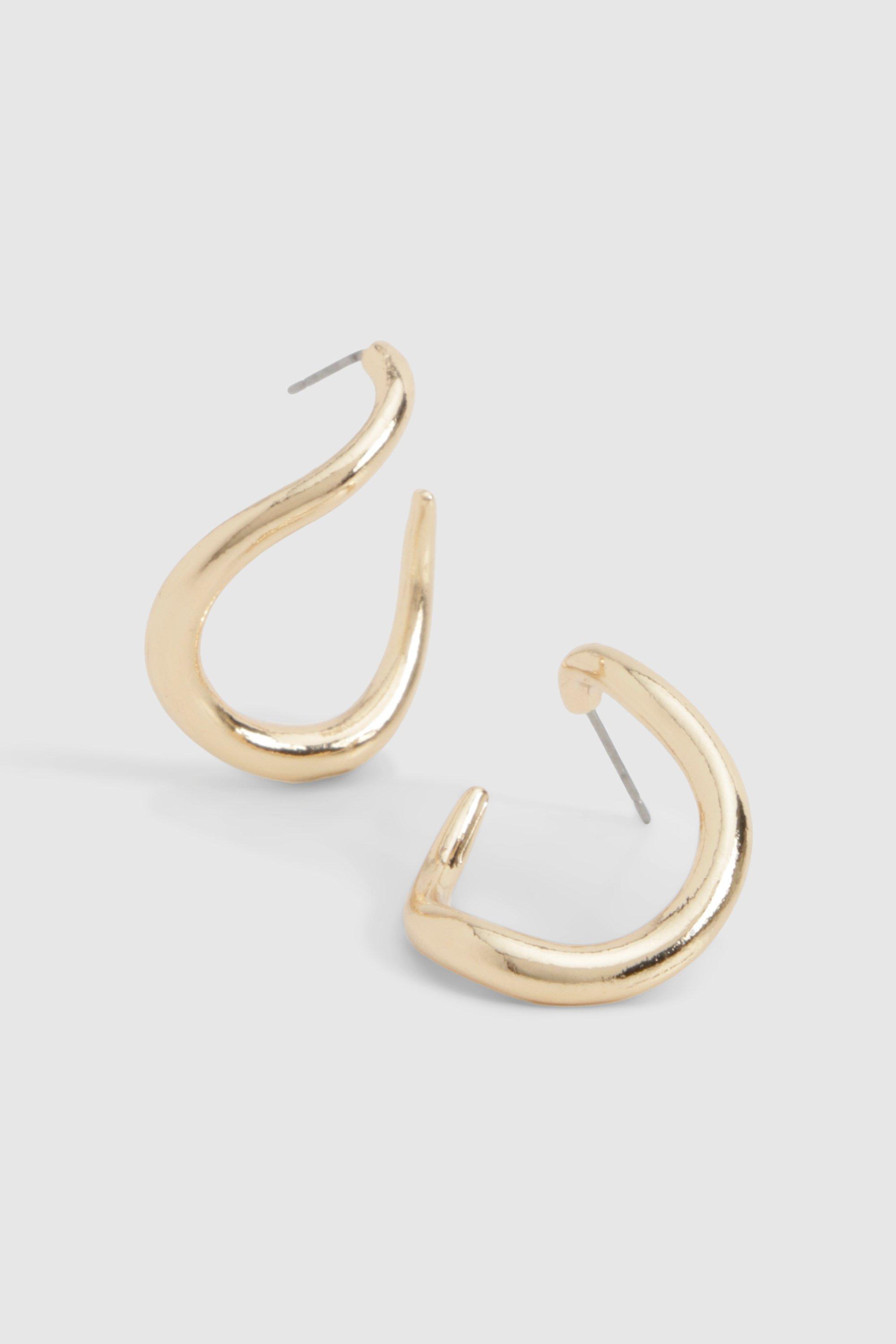 Womens Chunky Drop Ring Earrings - Gold - One Size, Gold