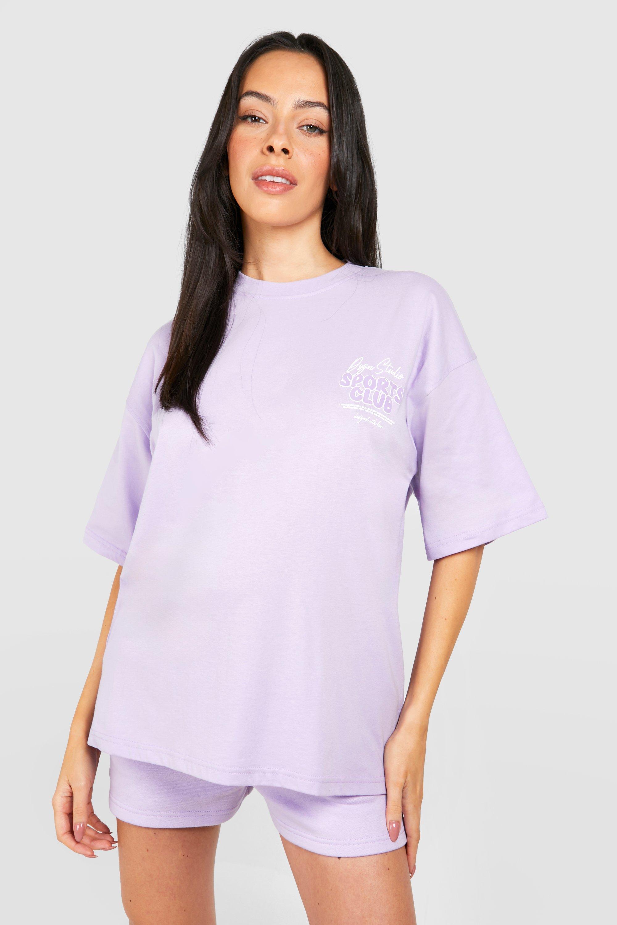 Image of Maternity Sports Club T-shirt And Short Tracksuit, Purple