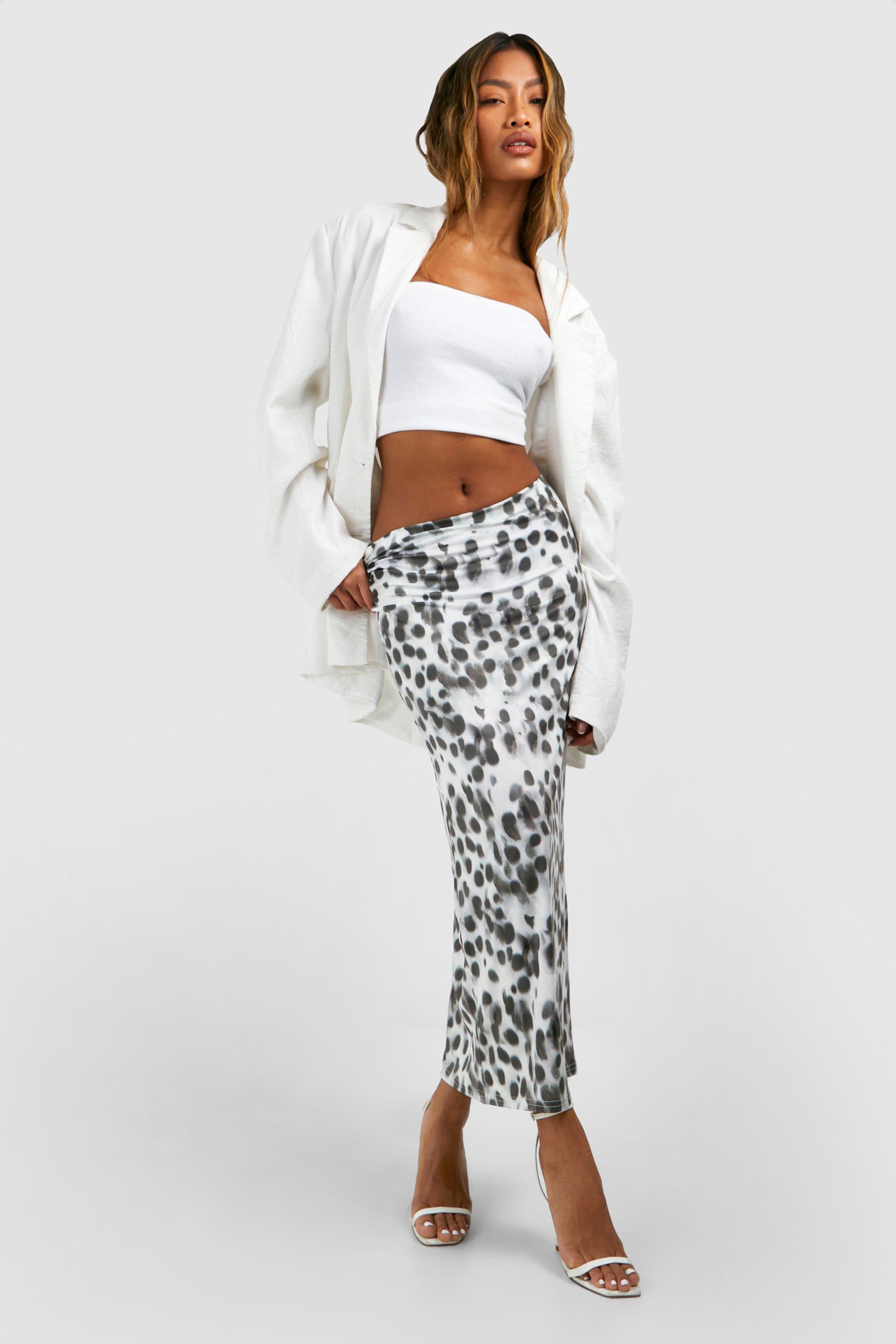 Image of Slinky Leopard Print Midaxi Skirt, Multi