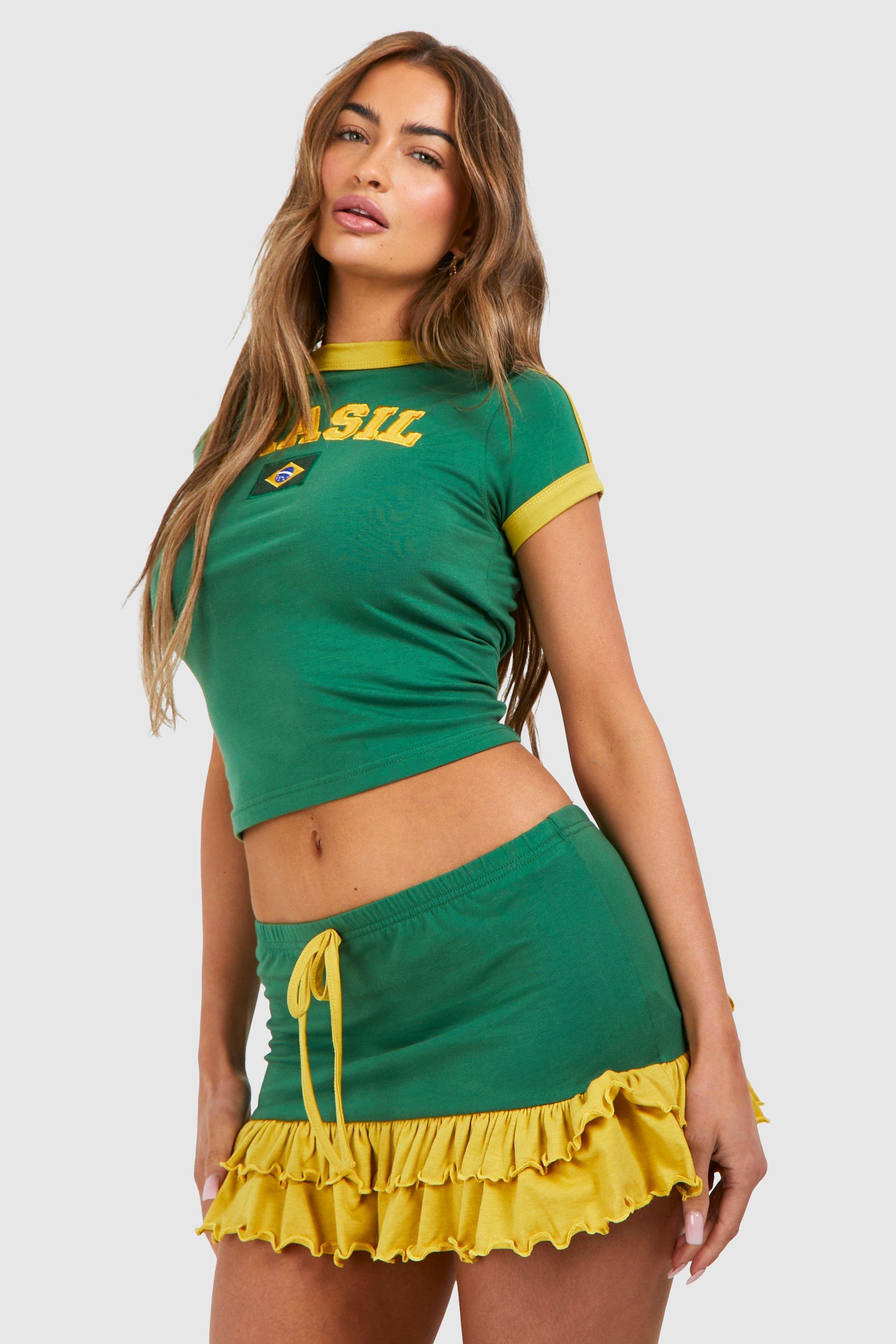 Image of Brazil Set Mini Frill Skirt, Verde