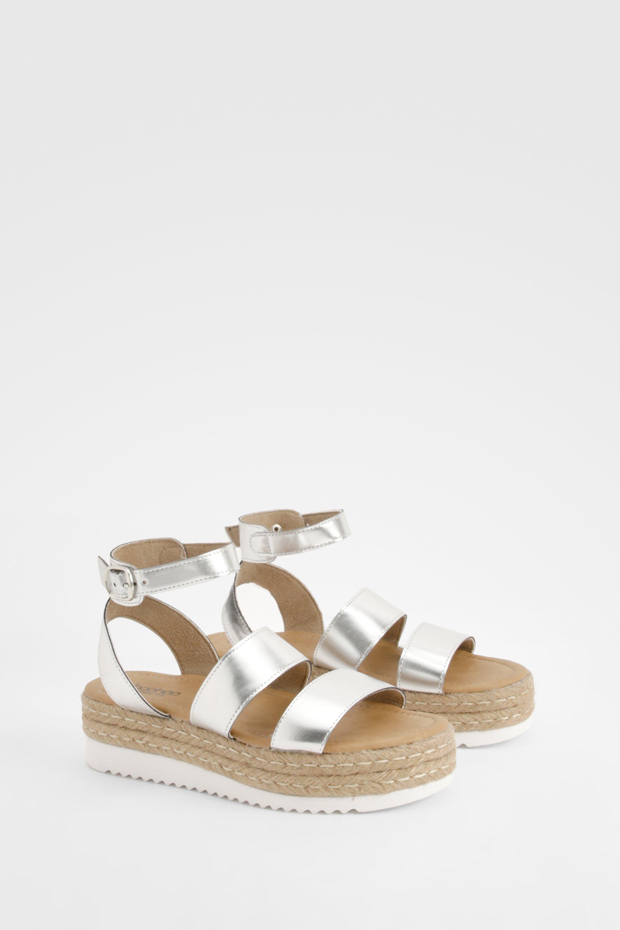 Image of Wide Fit Double Strap Flatforms, Grigio
