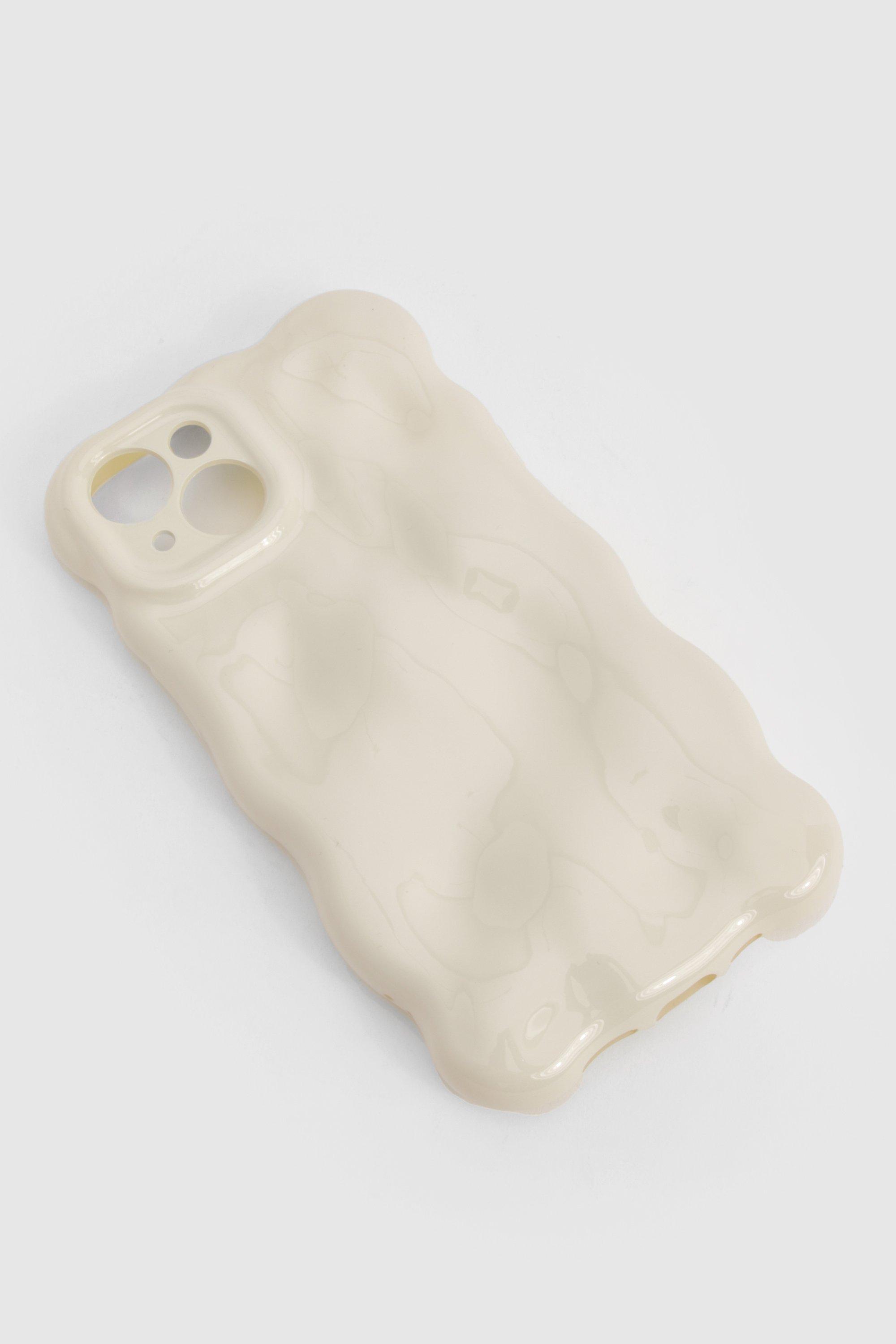 Womens Pearlised Wavy Phone Case - White - Iphone 14 Pro Max, White