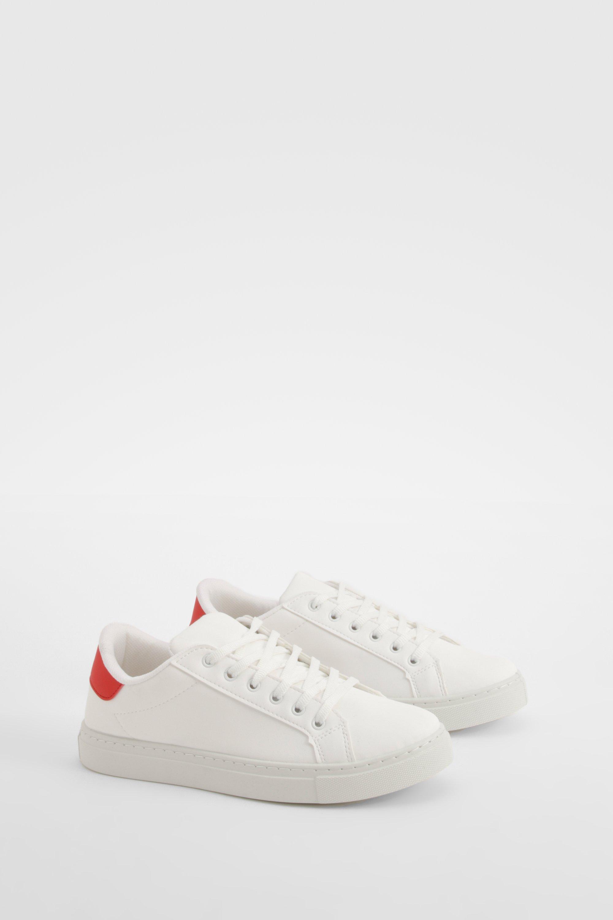 Image of Back Panel Basic Flat Trainers, Rosso