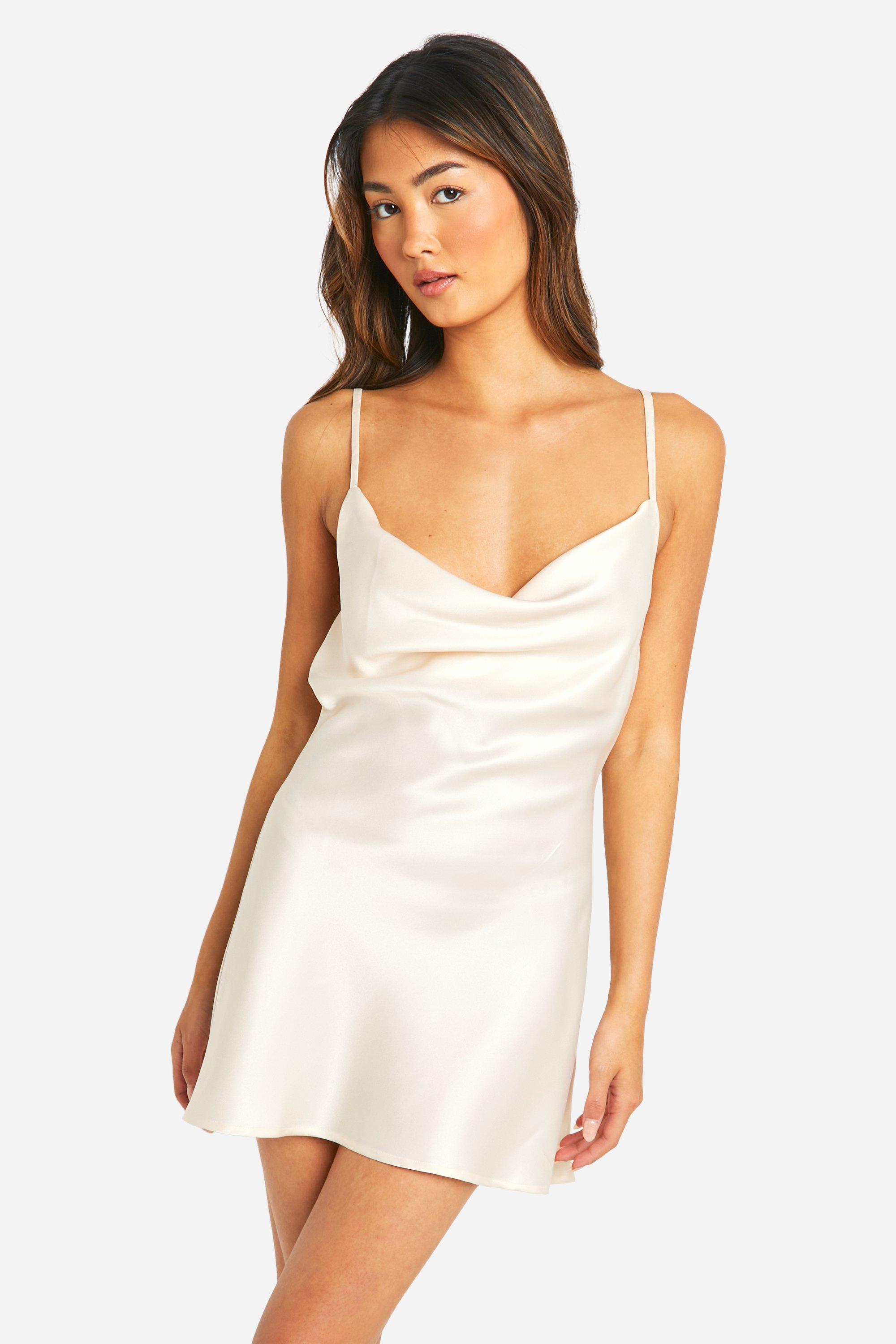Image of Bridal Cowl Night Dress, Bianco