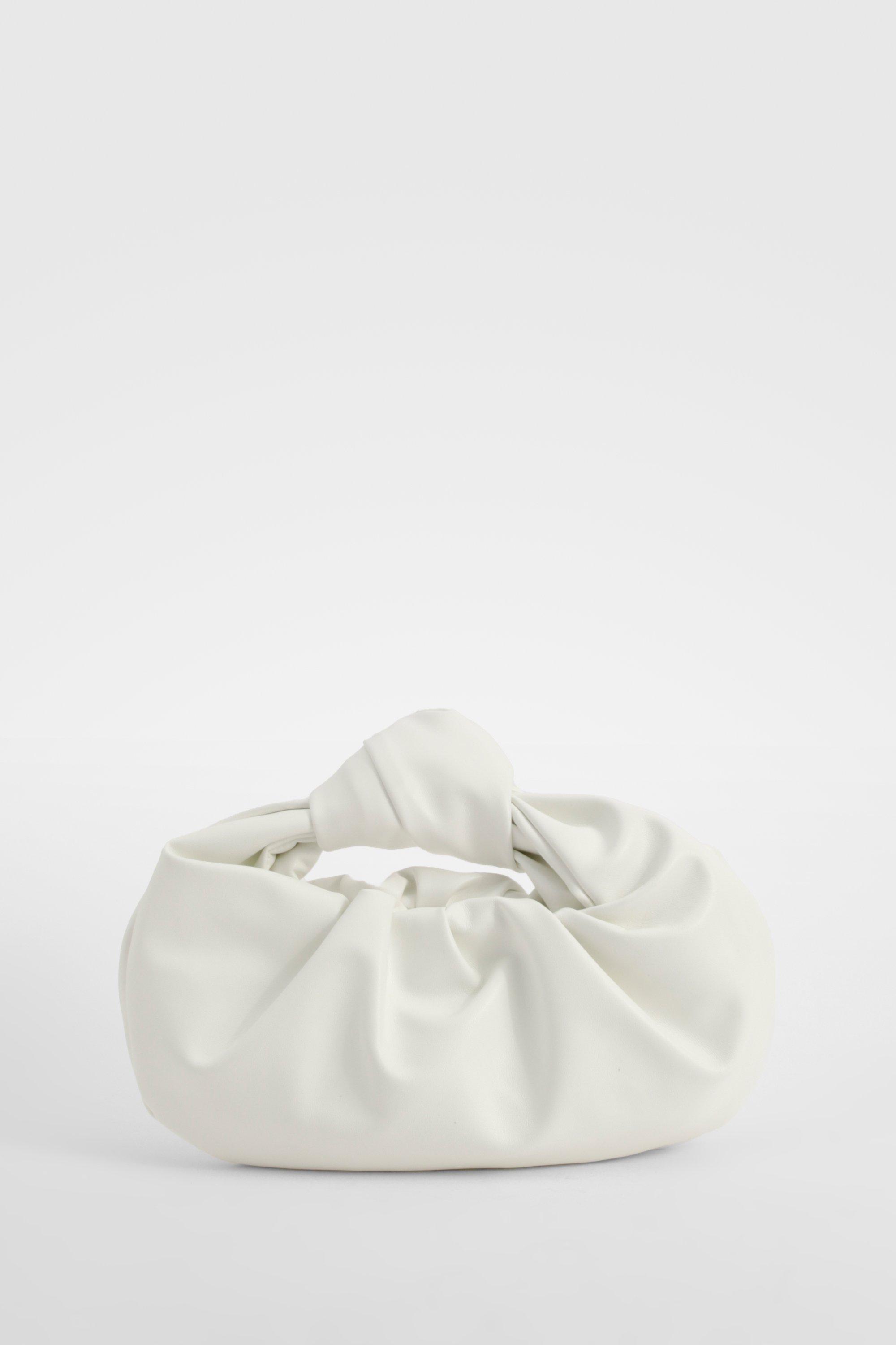 Womens Knot Handle Grab Bag - White - One Size, White