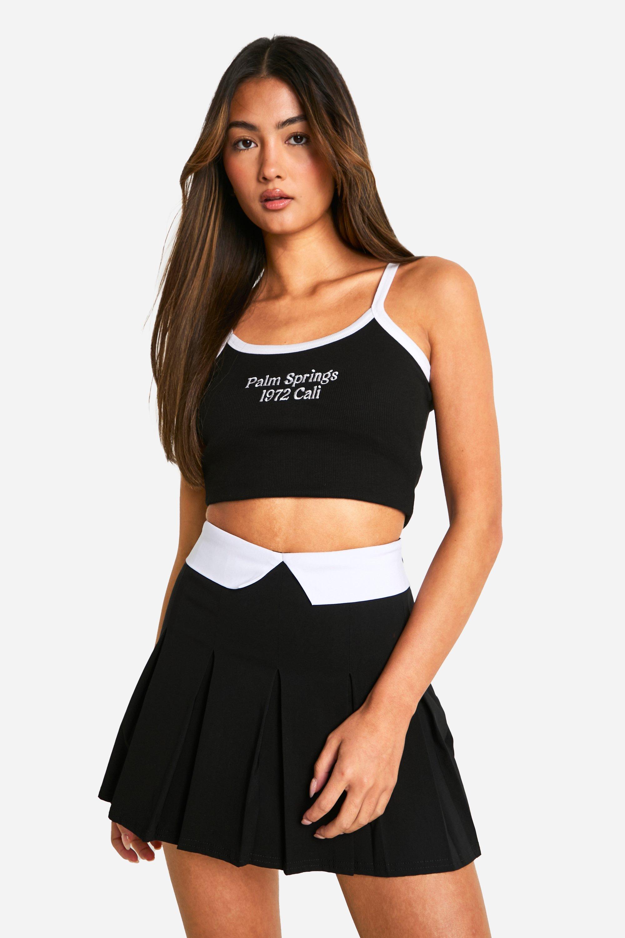 Image of Skort With Contrast Waistband, Nero