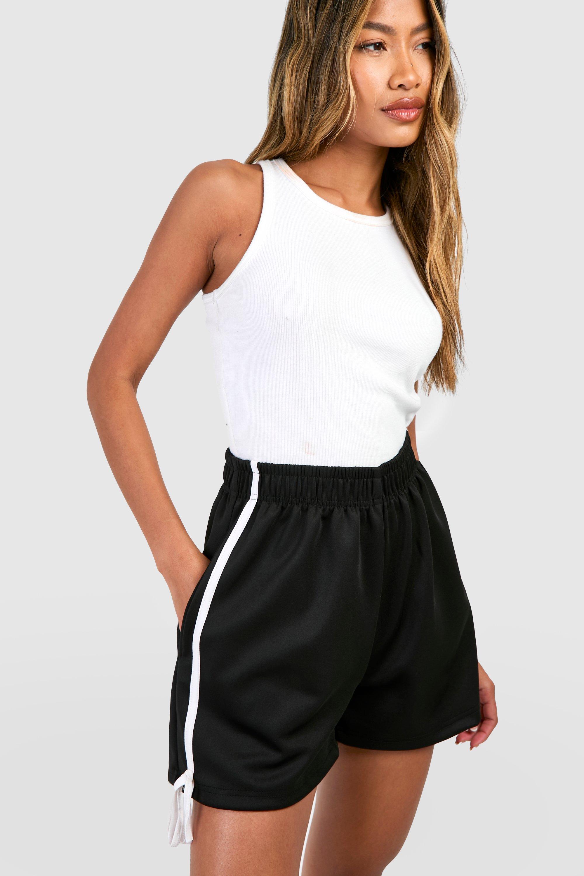 Image of Striped Bow Detail Shorts, Nero