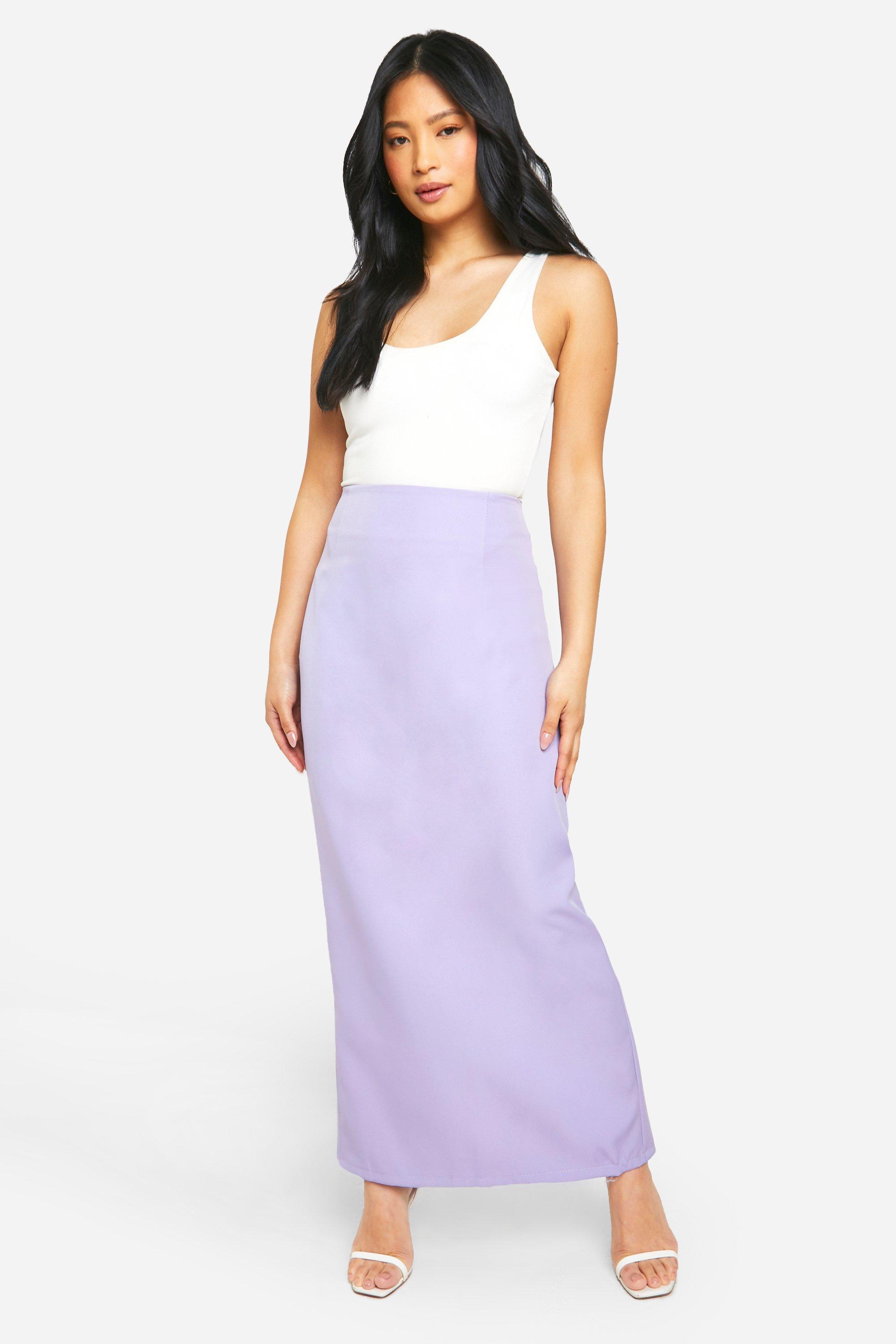 Boohoo Petite Tailored Column Maxi Skirt, Lilac