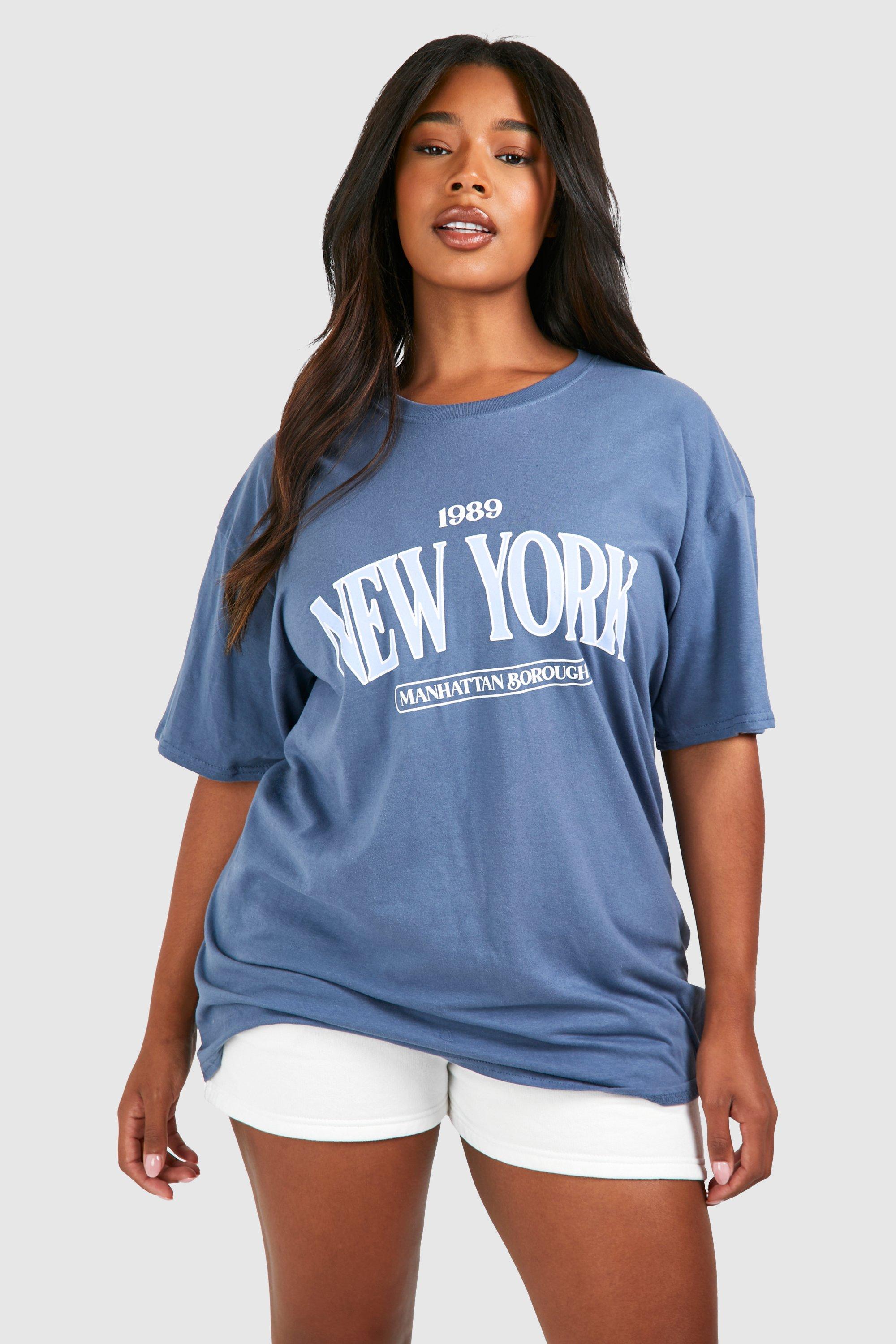 Plus New York 1989 Printed T-Shirt - Blue - 16