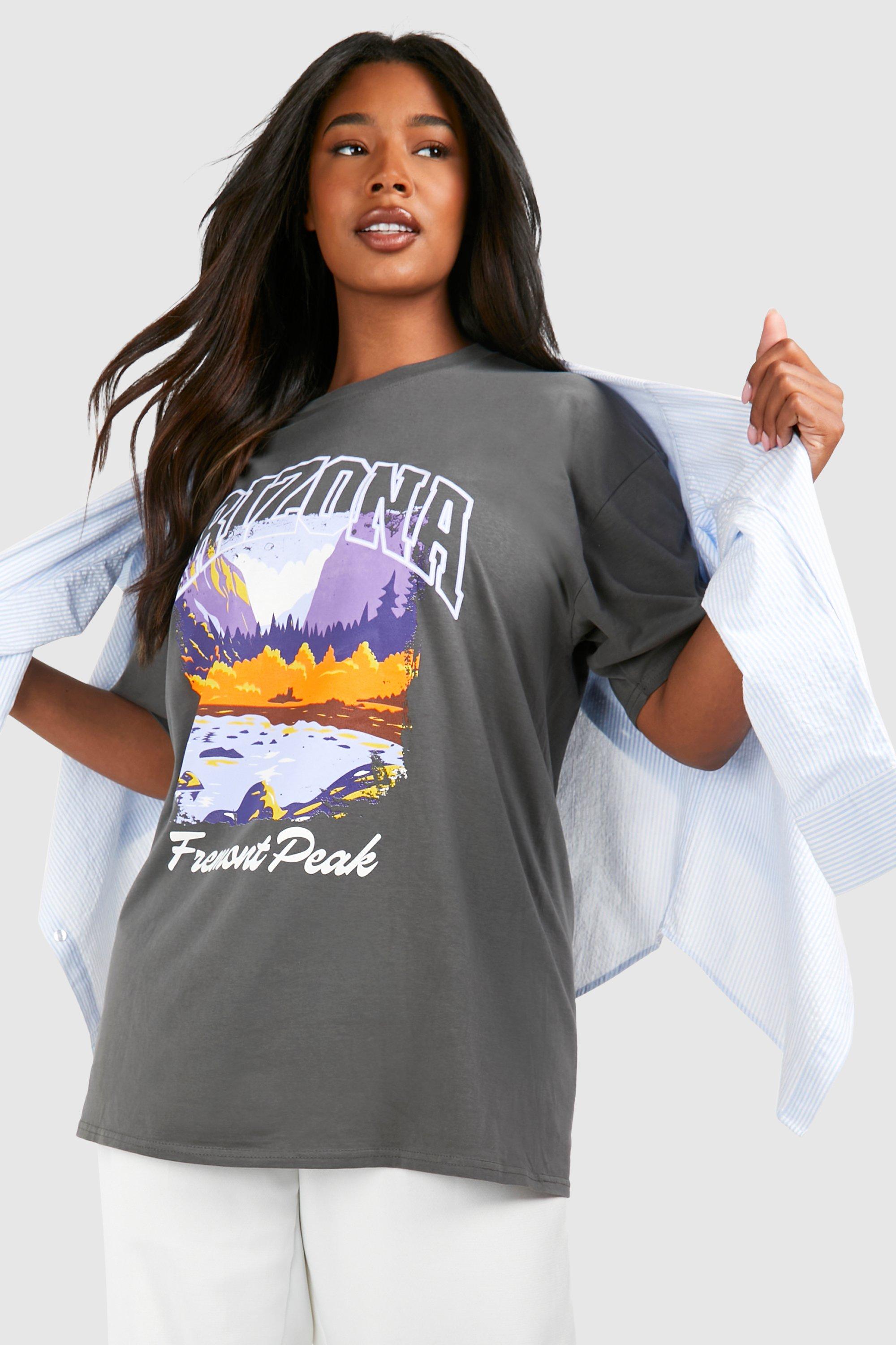 Image of Plus Arizona Peak Printed T-shirt, Grigio