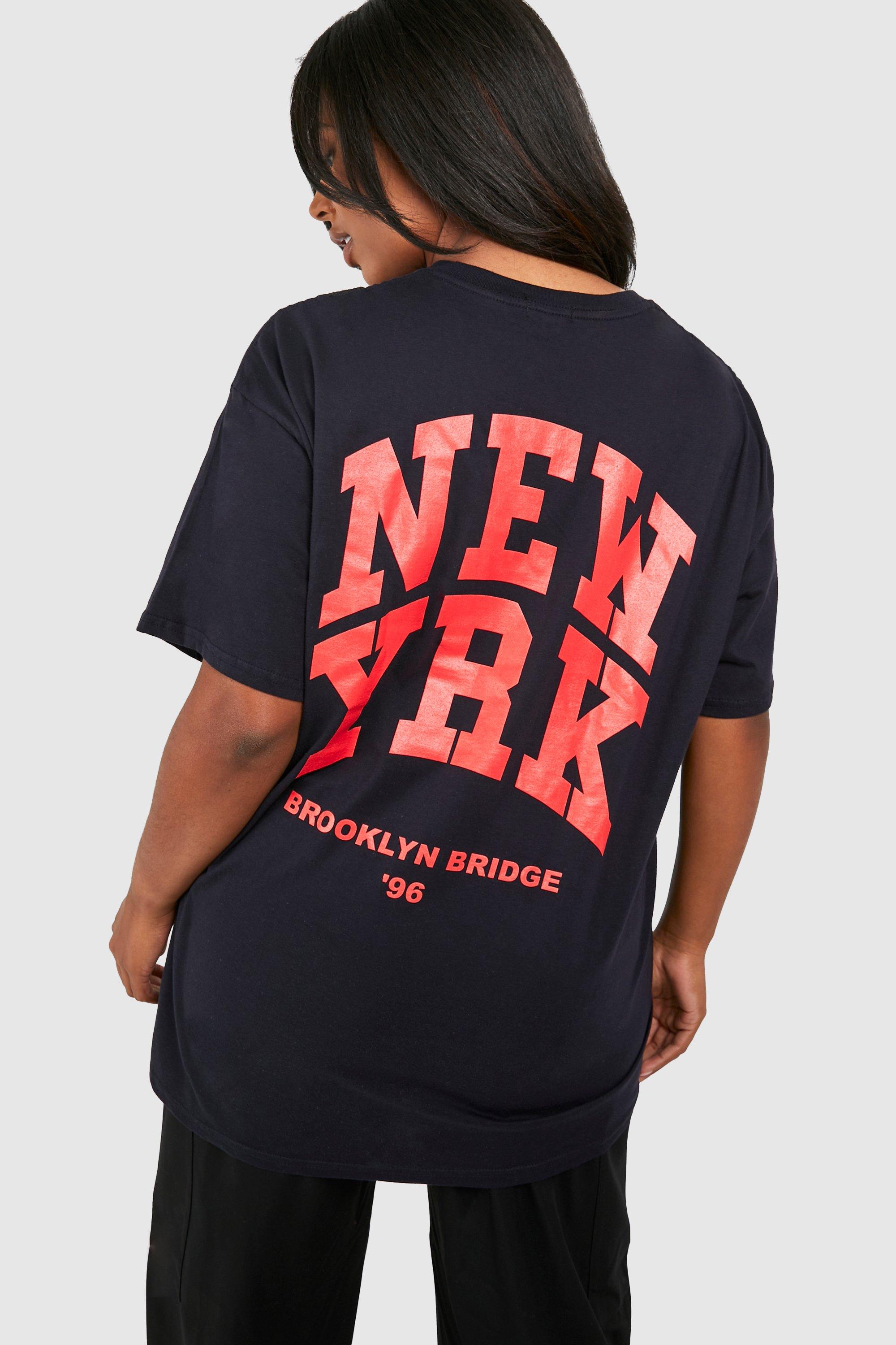 Image of Plus New York Back Print T-shirt, Navy