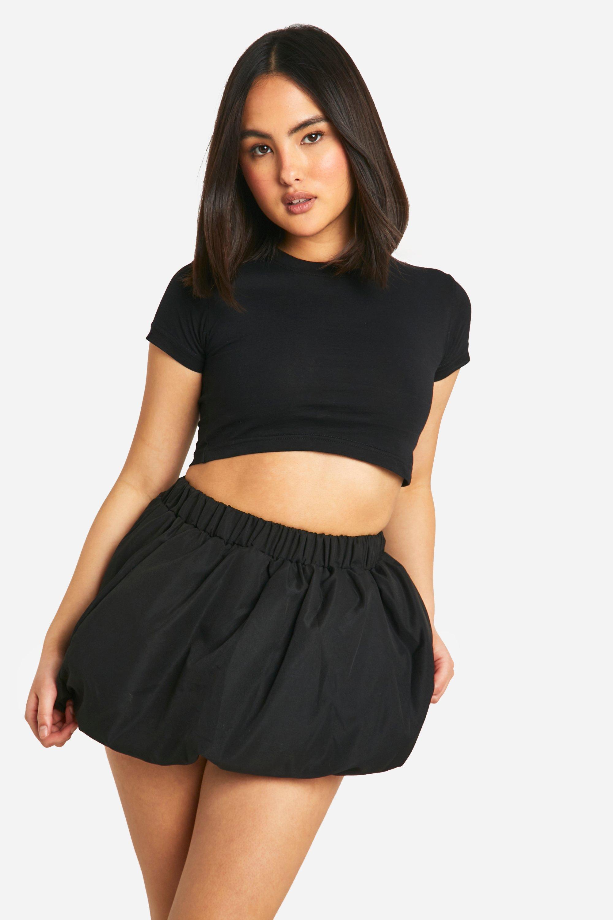 Boohoo Puff Ball Mini Skirt, Black