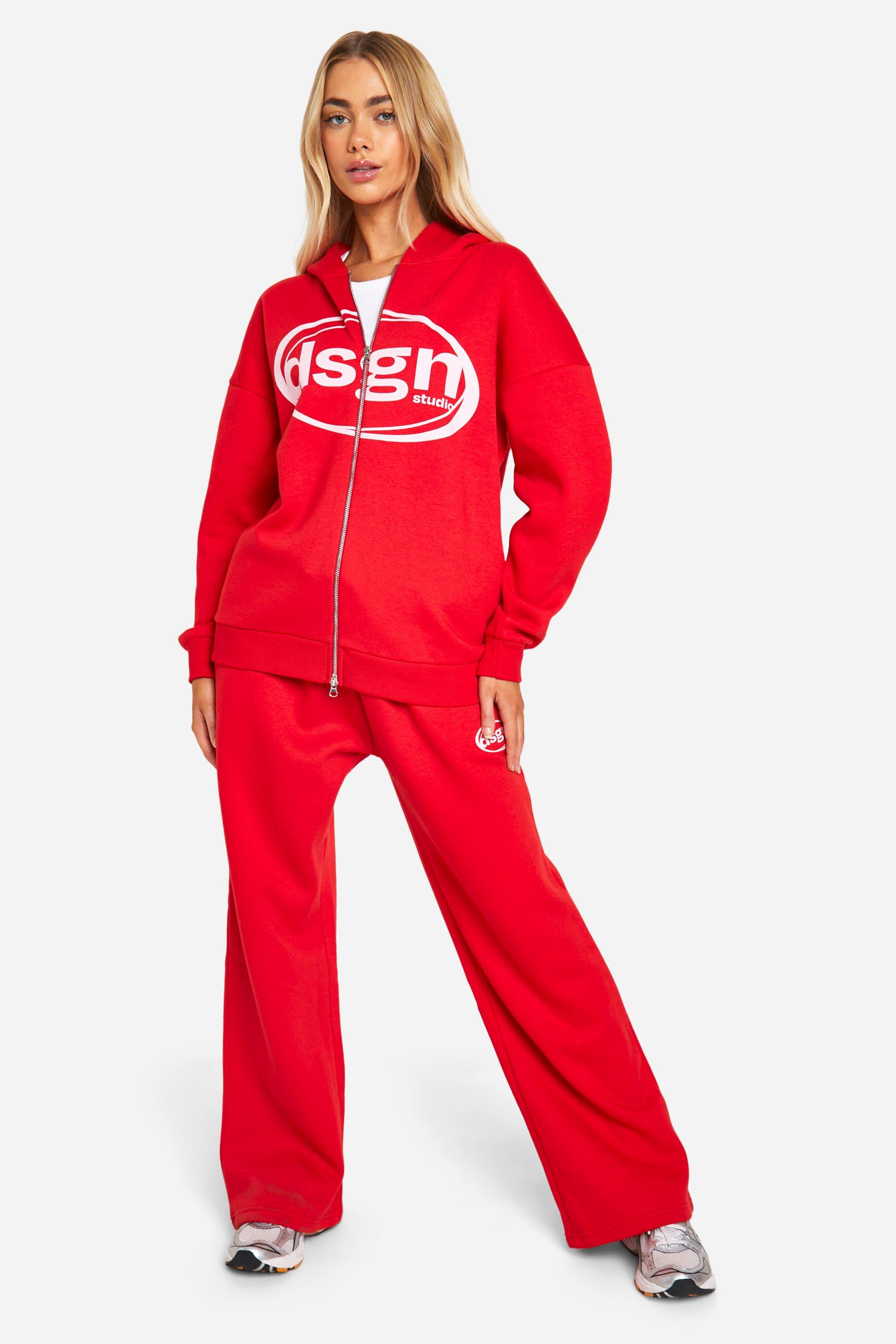 Image of Dsgn Studio Oval Print Cuffed Oversized Jogger, Rosso